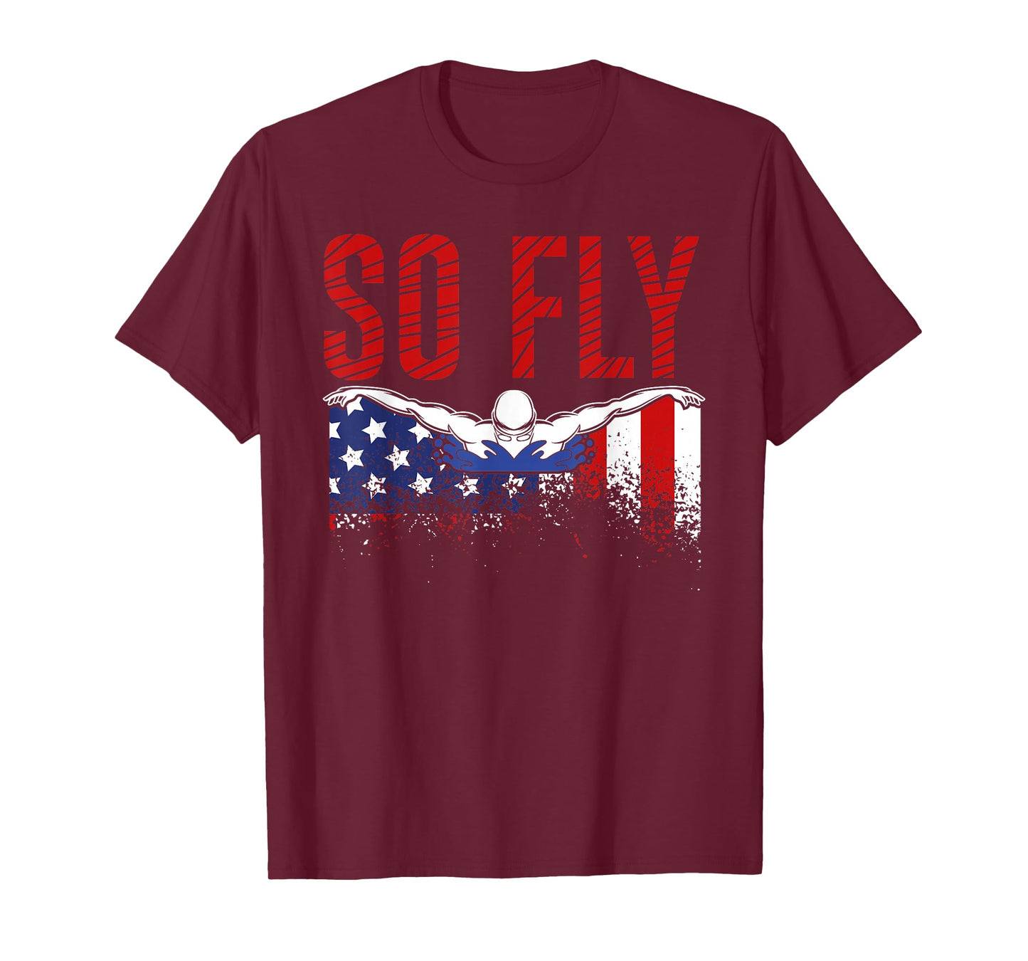 So Fly USA Swimming Team Sports Athlete US Swim Aquatic T-Shirt