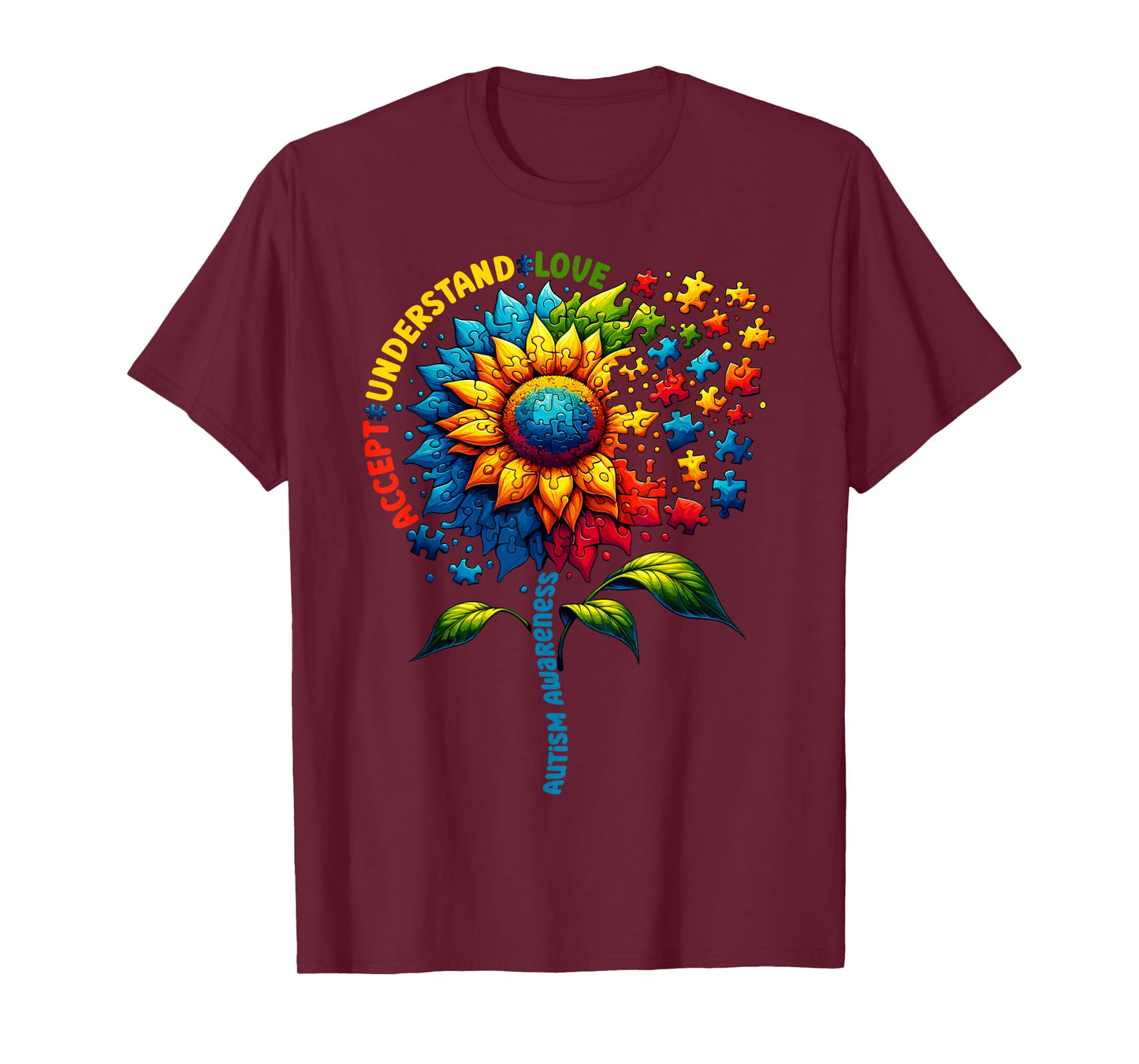 Autism Awareness Sunflower Men Women kids Autism Sunflower T-Shirt