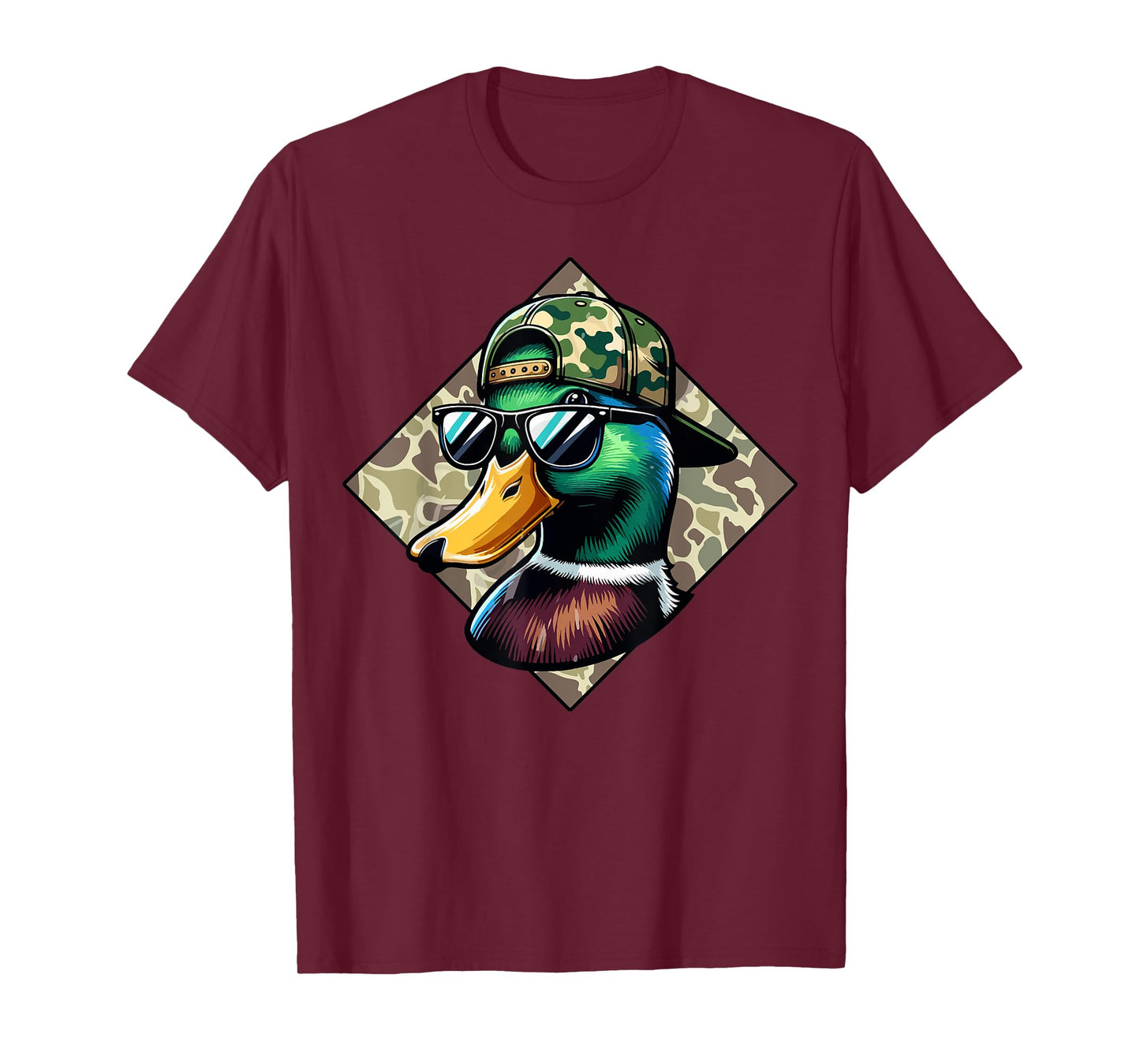 Camo Patriotic Mallard Duck Camouflage Flying Duck Hunting T-Shirt