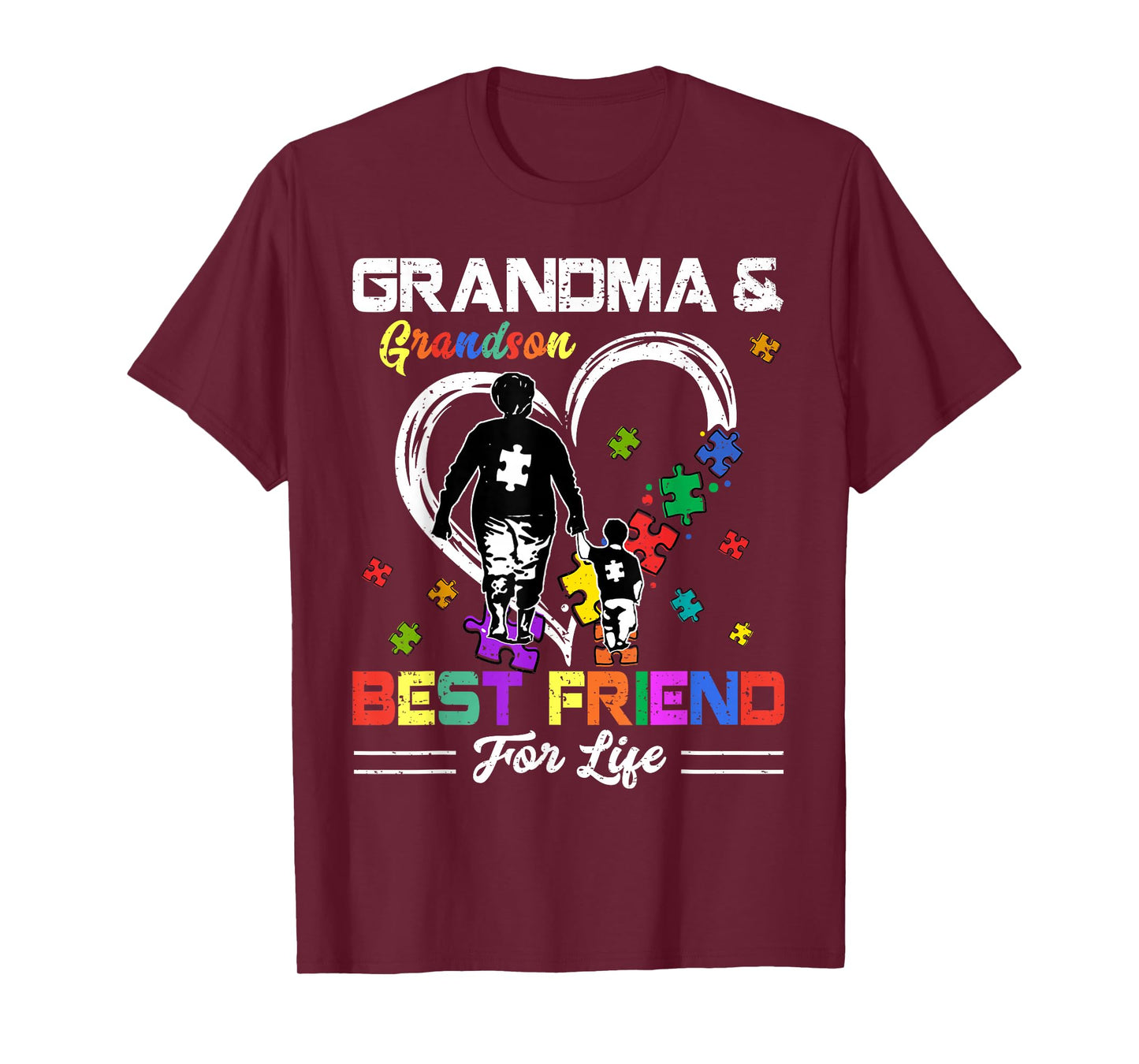 Grandma And Grandson Best Friend For Life Autism Awareness T-Shirt