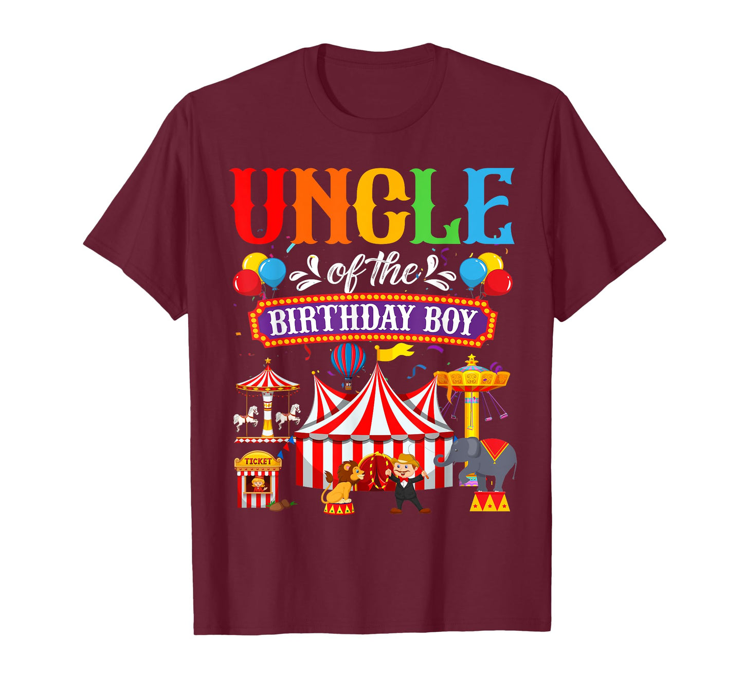 Uncle Of The Birthday For Boy Circus Carnival Family Party T-Shirt