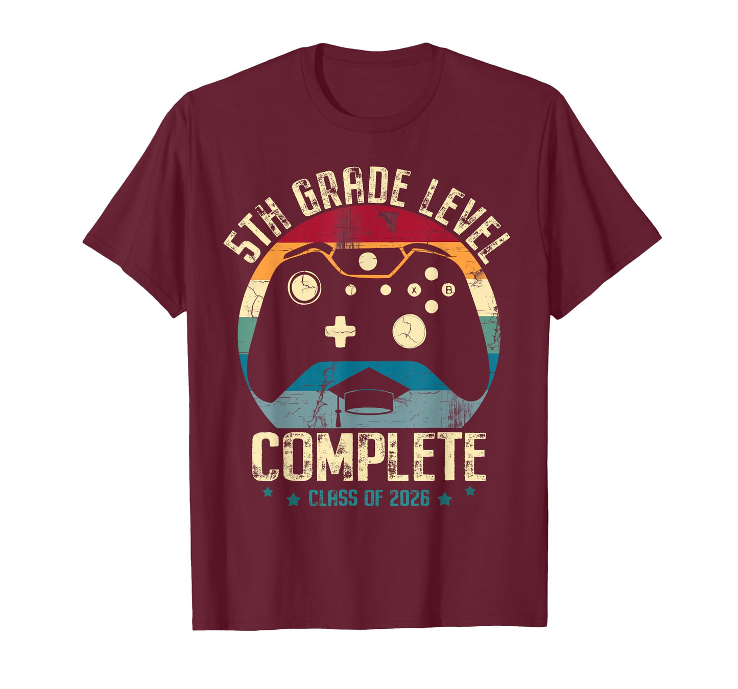 5th Grade Level Complete Gamer Class of 2026 Graduation Boy T-Shirt