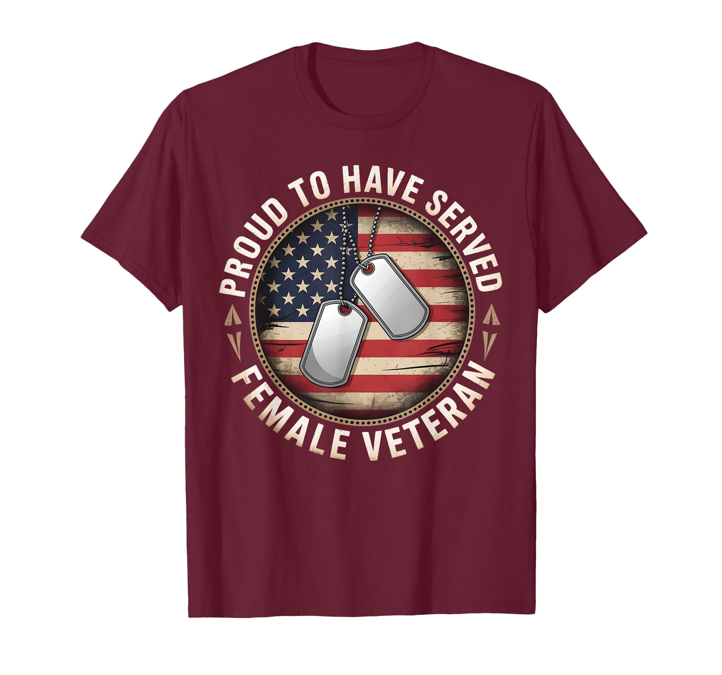 Proud To Have Served Female Veteran Day 4th Of July USA Flag T-Shirt