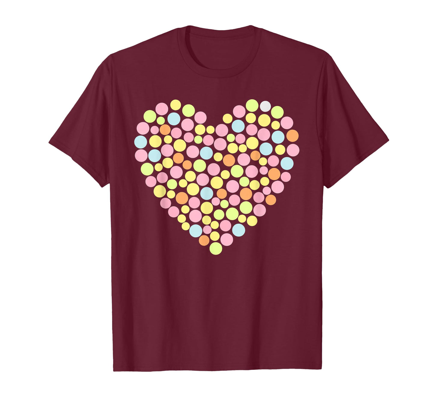Colorful Heart Novelty Polka Dot Tops T-Shirt