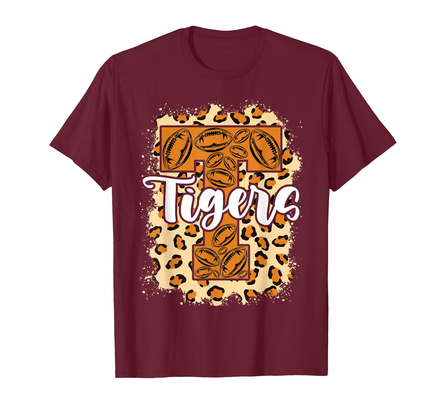 Football Tigers School Sports Fan Team Spirit T-Shirt