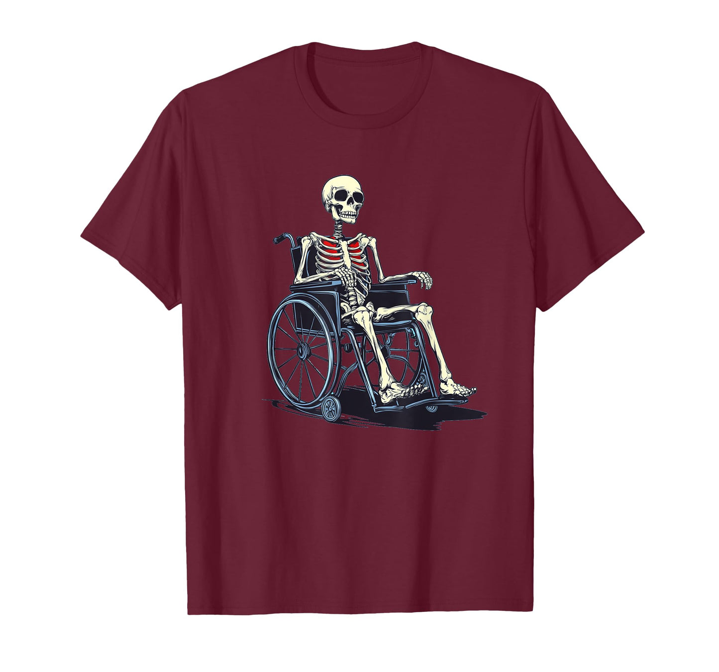 Funny Skeleton Costume in Wheelchair for Boys and Girls T-Shirt