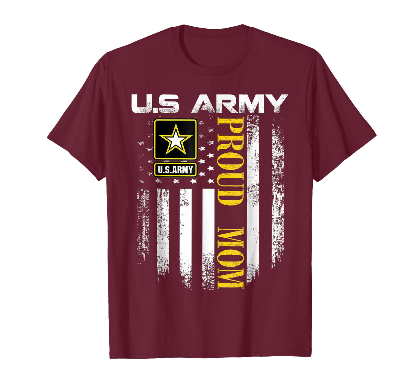Vintage Army Proud Mom With American Flag Gift T-Shirt