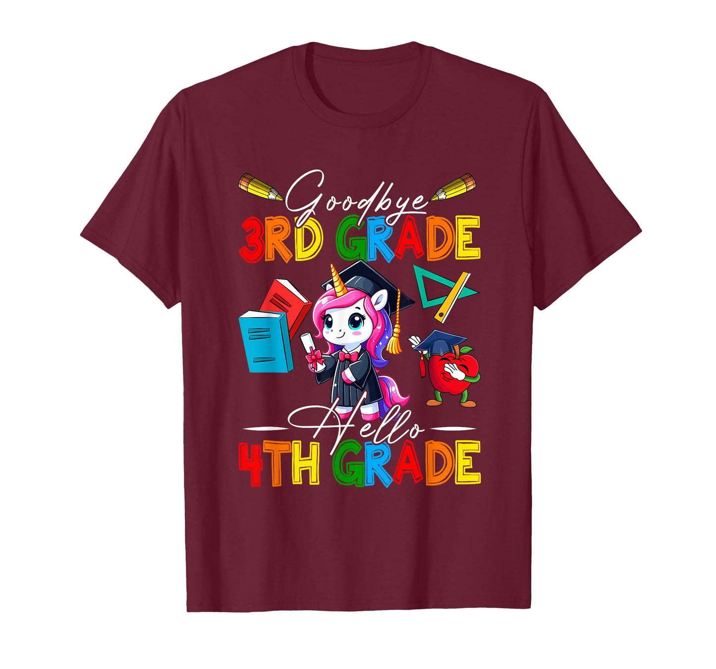 Goodbye 3rd Grade Hello 4th Grade Costume Unicorn Students T-Shirt