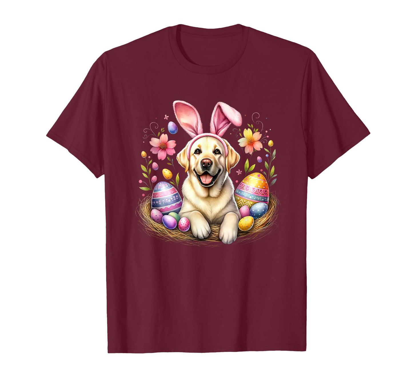 Labrador Retriever Dog Bunny Ears Easter Day T-Shirt