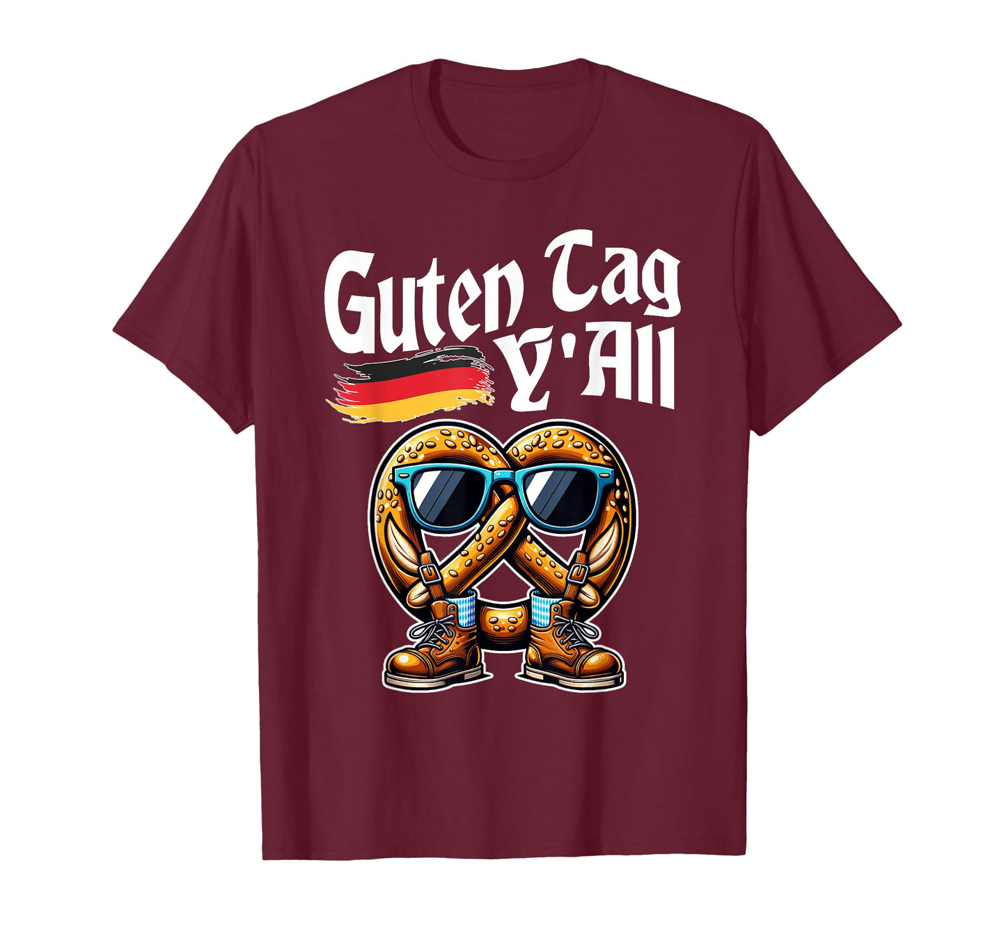 Guten Tag Y'all Oktoberfest German Pretzel Funny T-Shirt