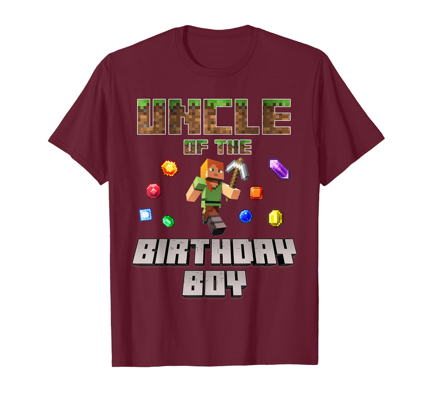 Uncle Of The Birthday Boy Video Gamer Pixel Number T-Shirt
