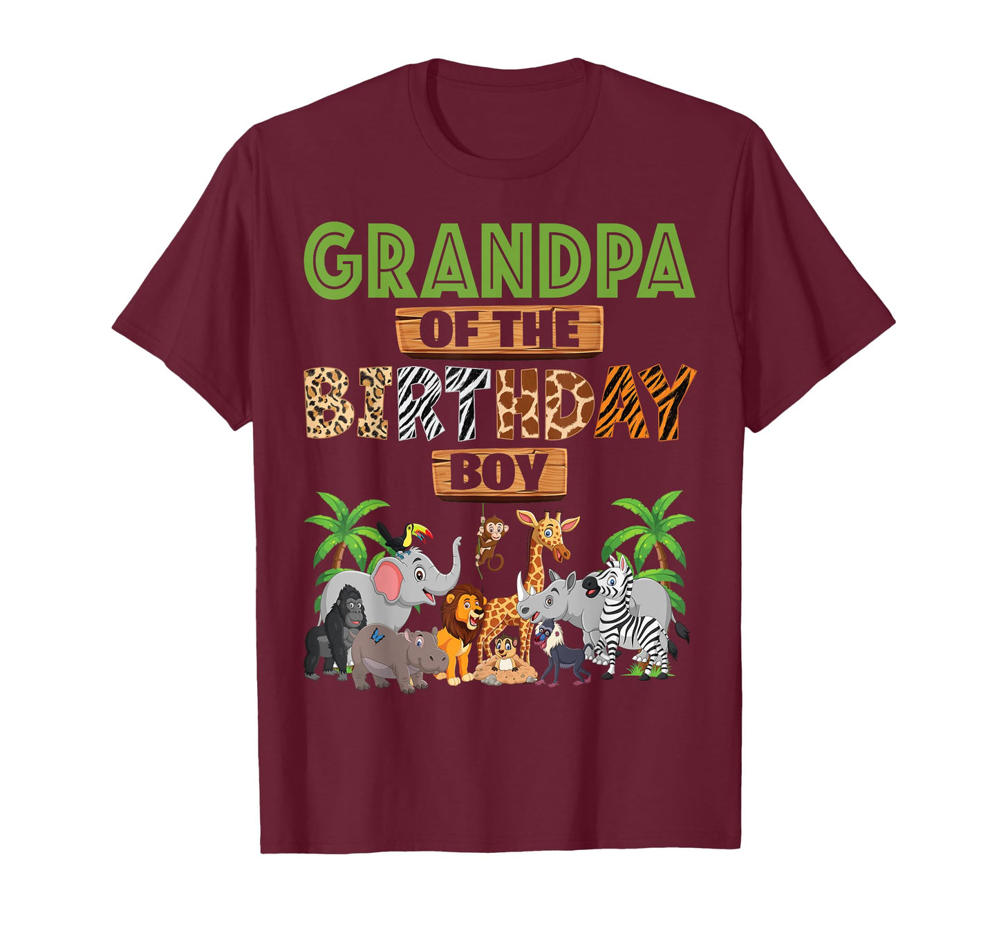 Wild Grandpa Of The Birthday Boy Zoo Safari Jungle Animal T-Shirt