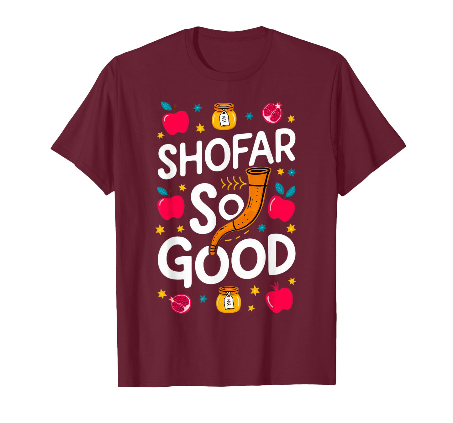 Rosh Hashanah Jewish New Year Shana Tova Apple Honey Shofar T-Shirt