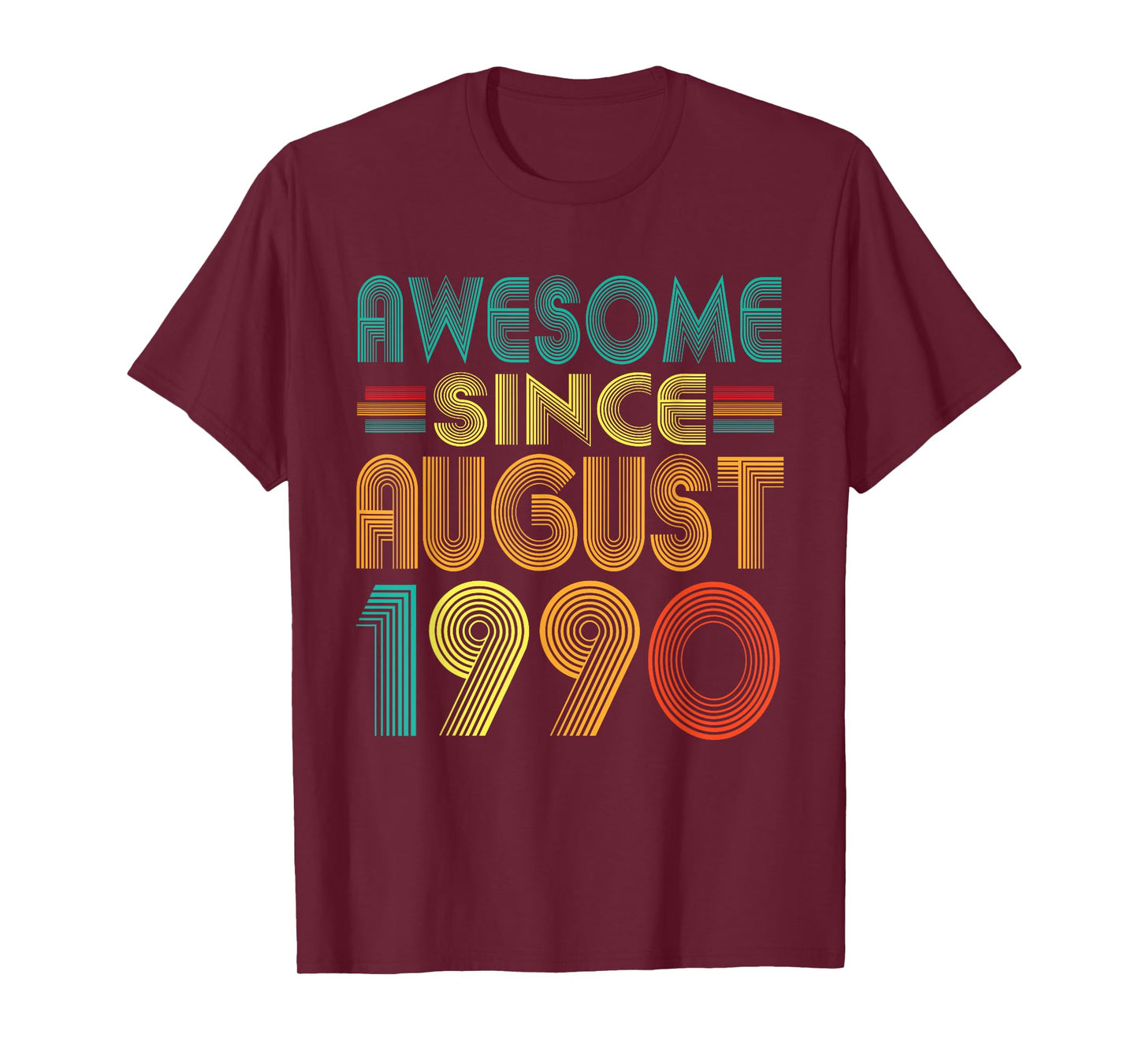 Awesome Since August 1990 Years 35th Birthday Funny Vintage T-Shirt
