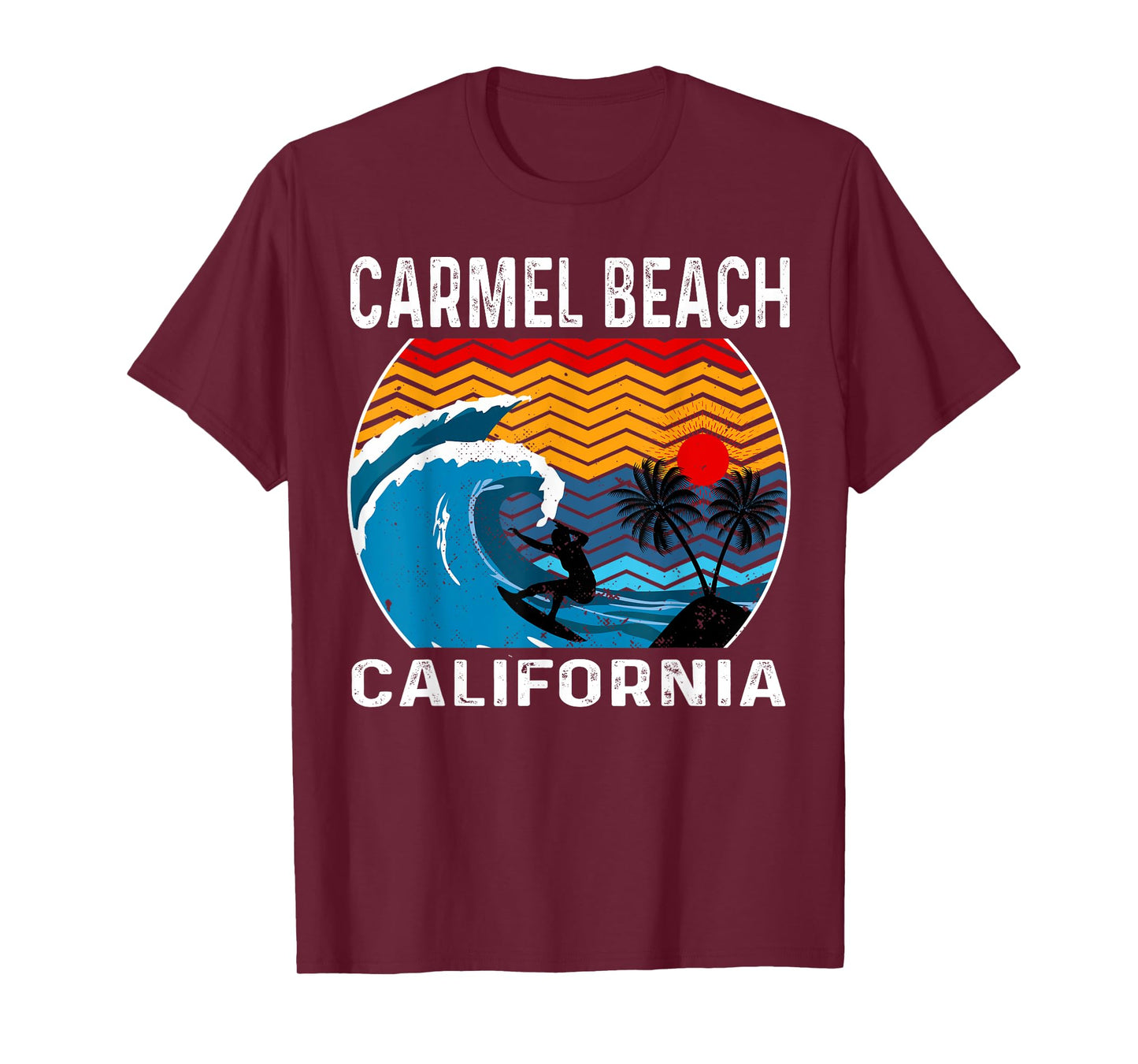 Carmel Beach California Surfboard Surfing T-Shirt