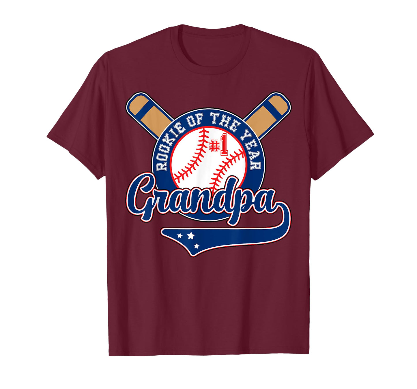 Grandpa Rookie of Year 1st Birthday Baseball Theme Matching T-Shirt