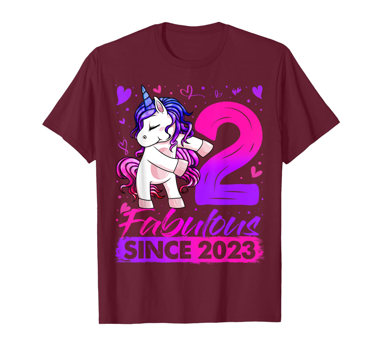 2 Year Old Unicorn Gifts For Girls 2nd Birthday Girl Party T-Shirt