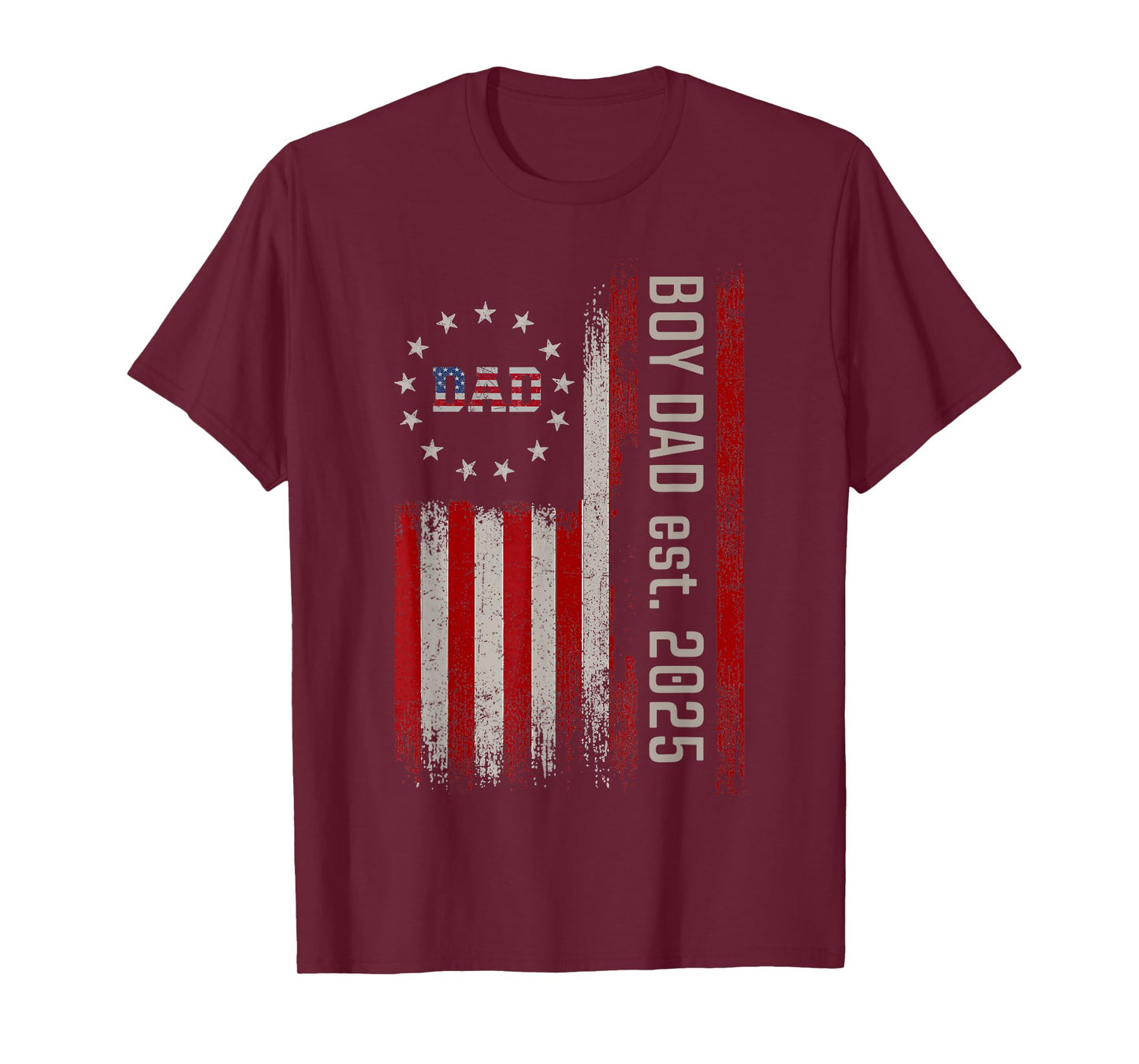 Boy Dad Est 2025 Proud Dad Of Boy Father of Boy 2025 US Flag T-Shirt