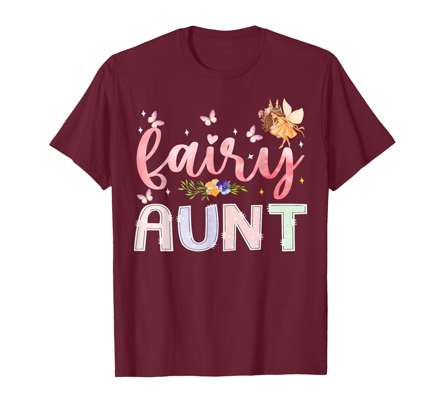 Fairy Aunt Magical Floral Birthday Girl Fairytale Family T-Shirt