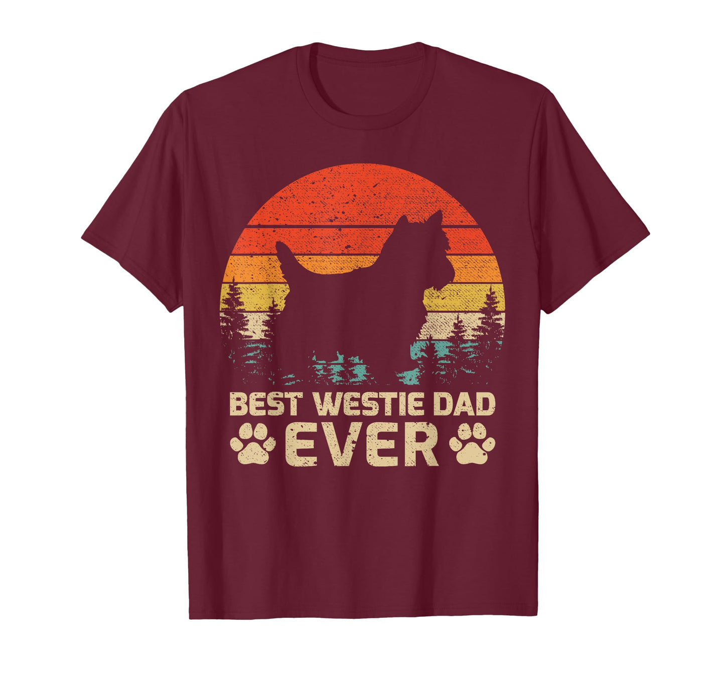 Retro Vintage Best Westie Dad Ever Father's Day T-Shirt