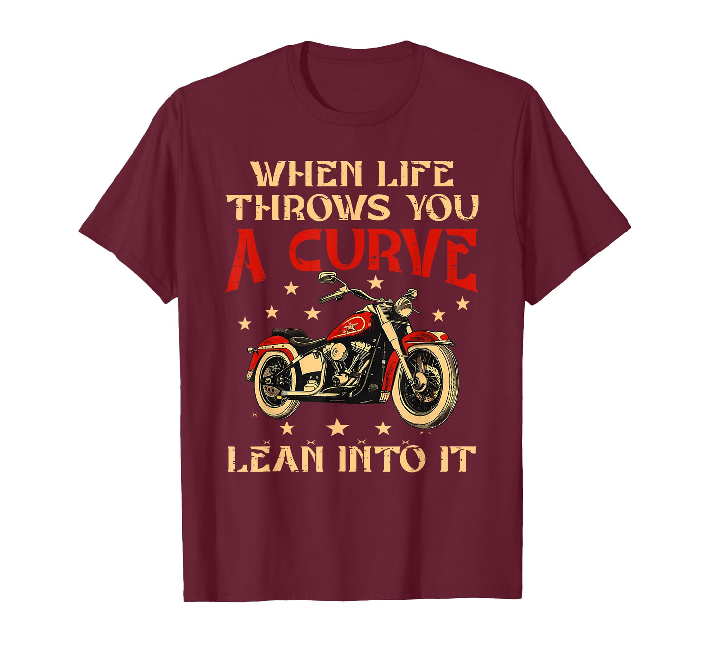 Biker When Life Throws You A Curve Motorcycle Men Women Kids T-Shirt