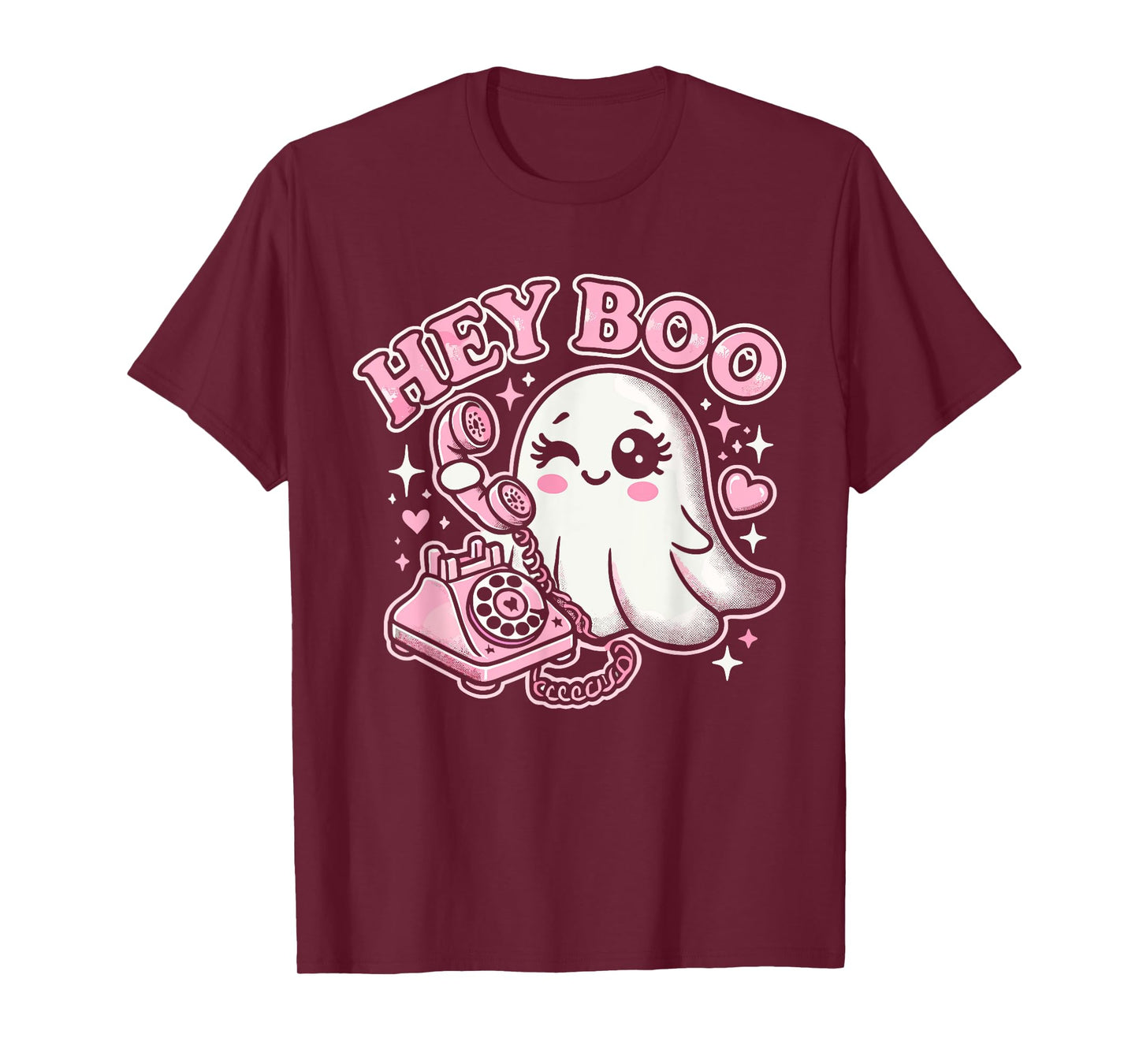 Groovy Hey Boo Cute Ghost Funny Halloween Girls Women Kids T-Shirt
