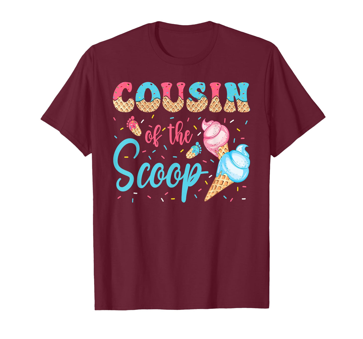 Cousin Of The Scoop Ice Cream Gender Reveal Baby Shower T-Shirt