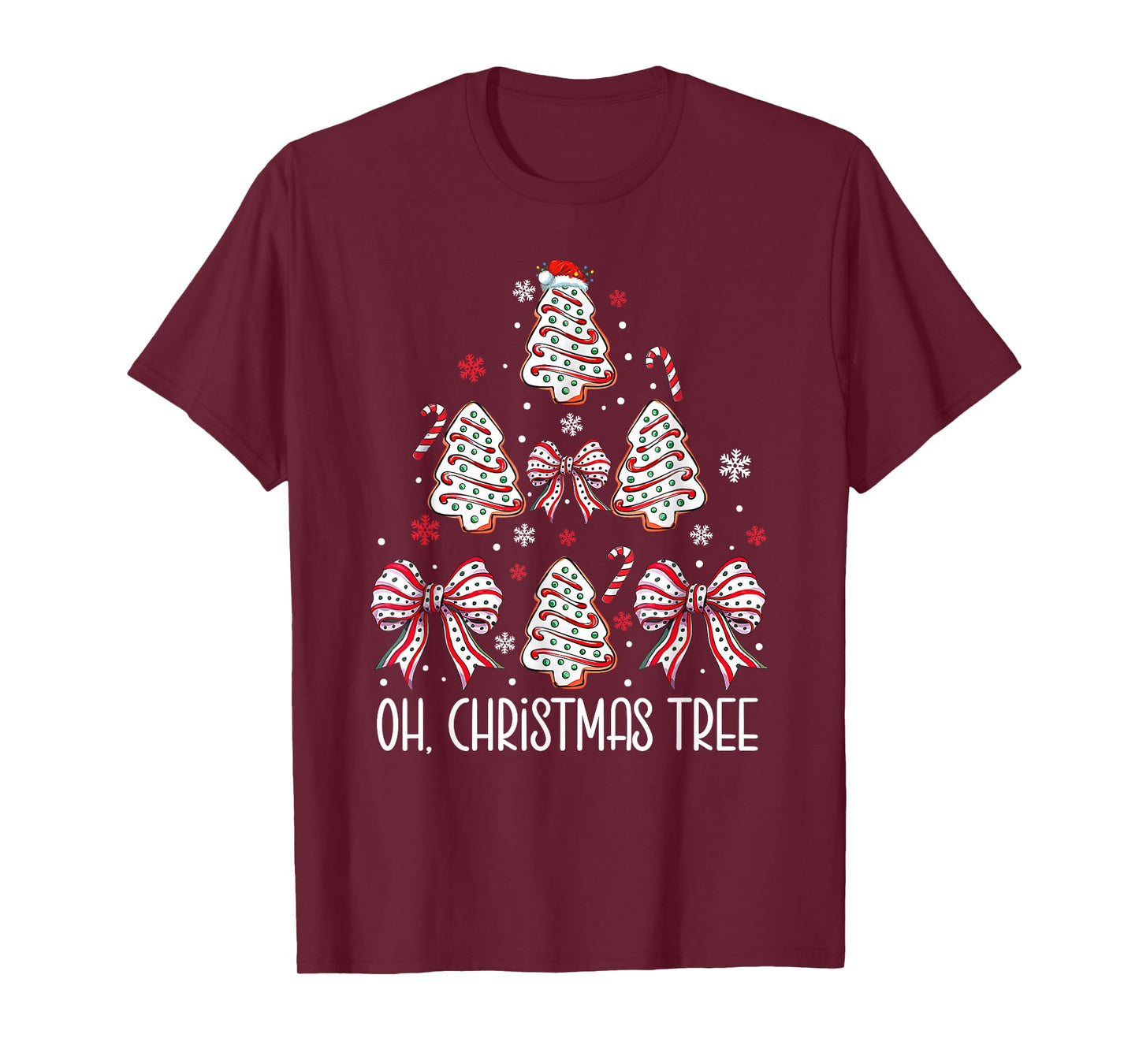 Groovy Oh Christmas Tree Cakes Debbie Becky Jen Cake Lovers T-Shirt