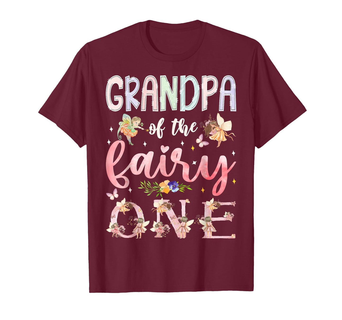 Grandpa Of The Fairy One 1St Birthday Girl Family Matching T-Shirt
