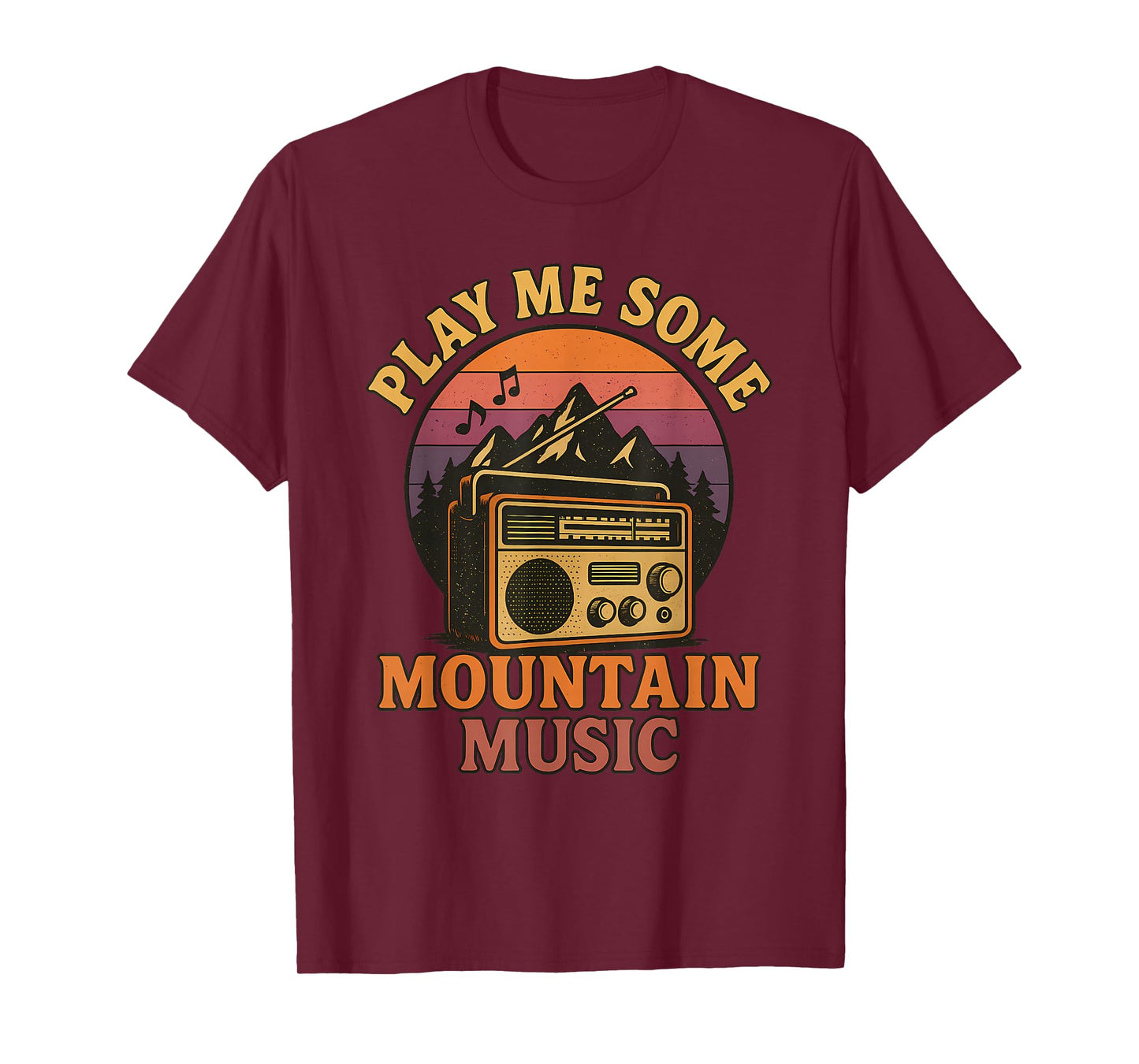 Play Me Some Mountain Music Retro Country Music T-Shirt