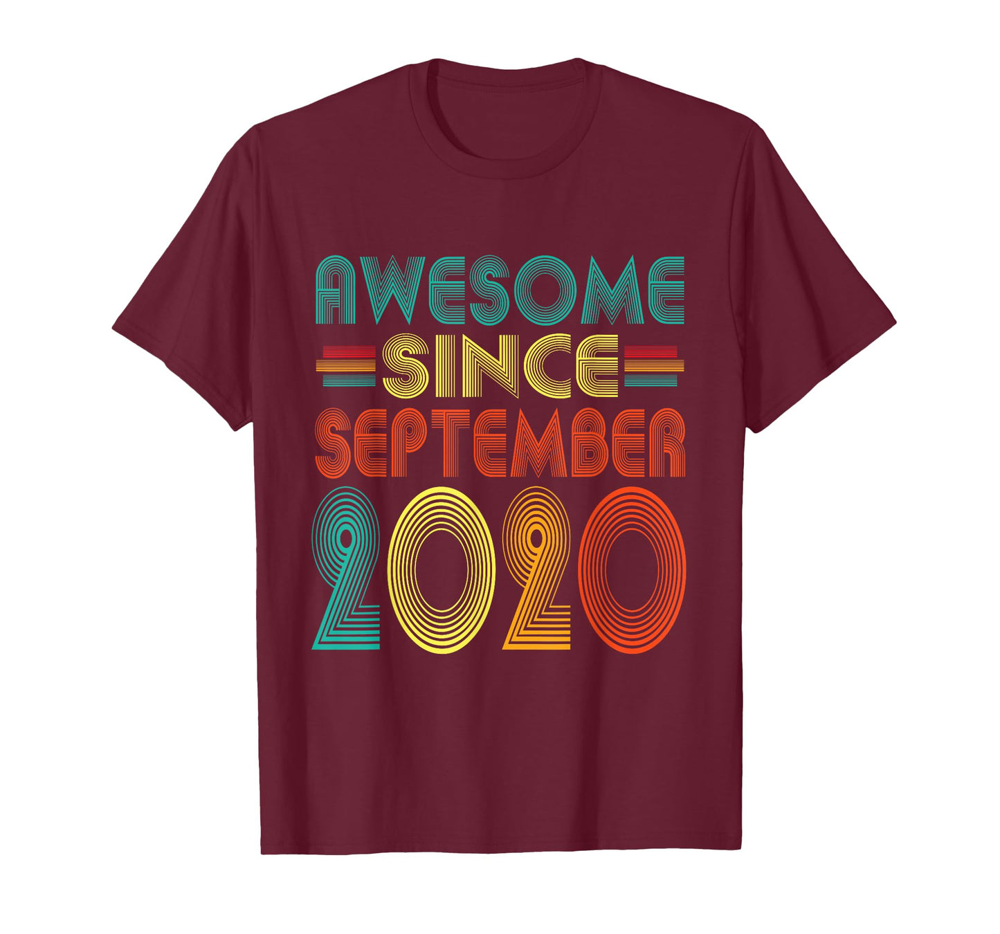 Awesome Since September 2020 Years 5th Bday Funny Vintage T-Shirt