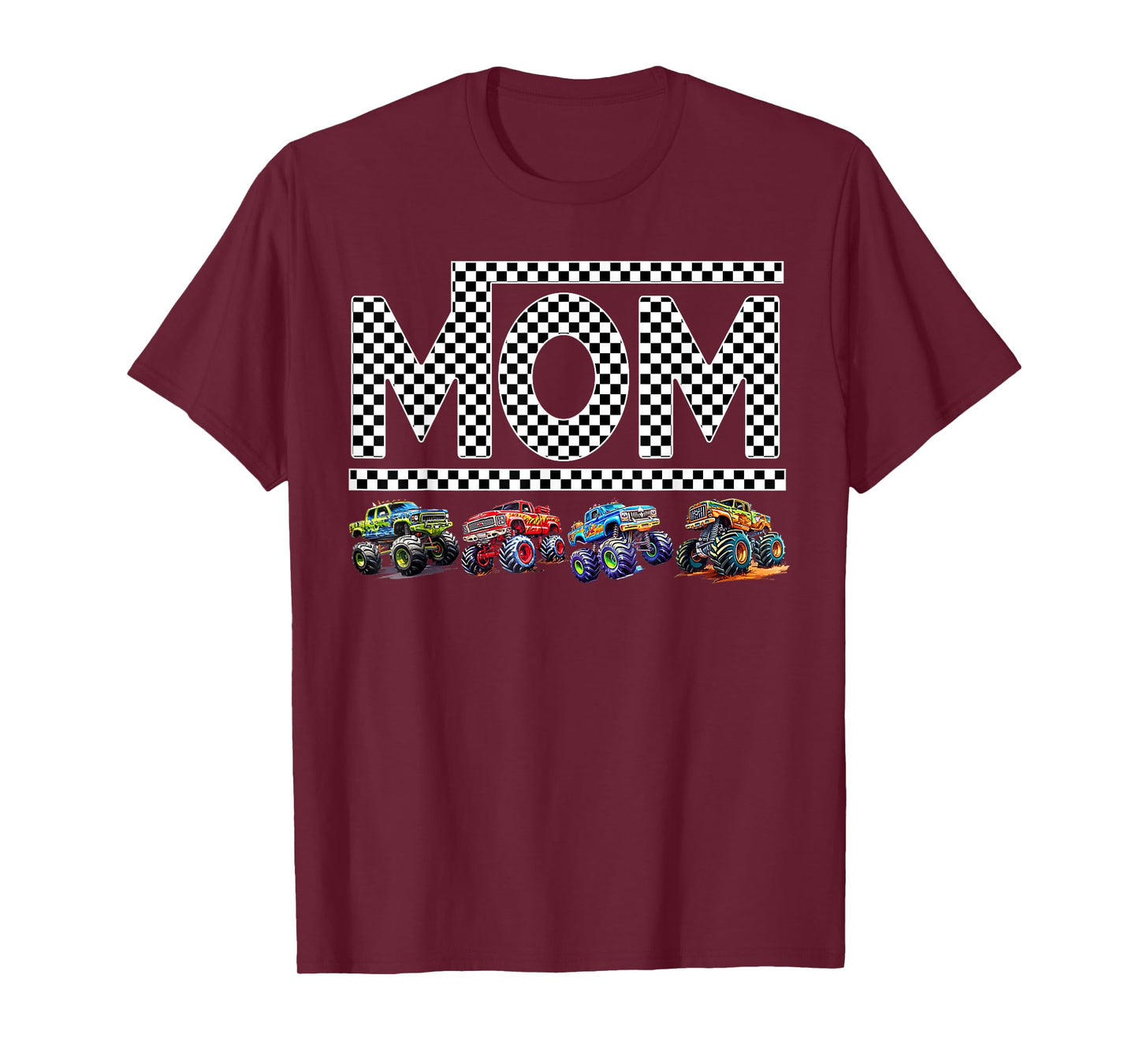 Mom Retro Monster Truck Family Crew Birthday Matching Party T-Shirt