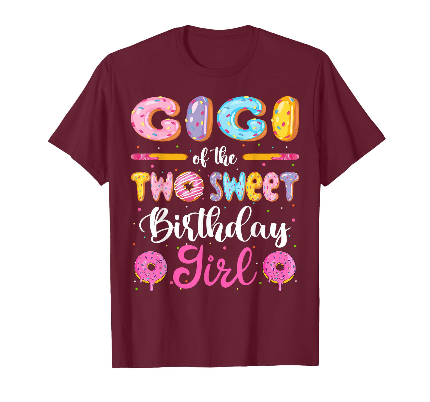Gigi Of The Two Sweet Birthday Girl Donut 2Nd Birthday T-Shirt