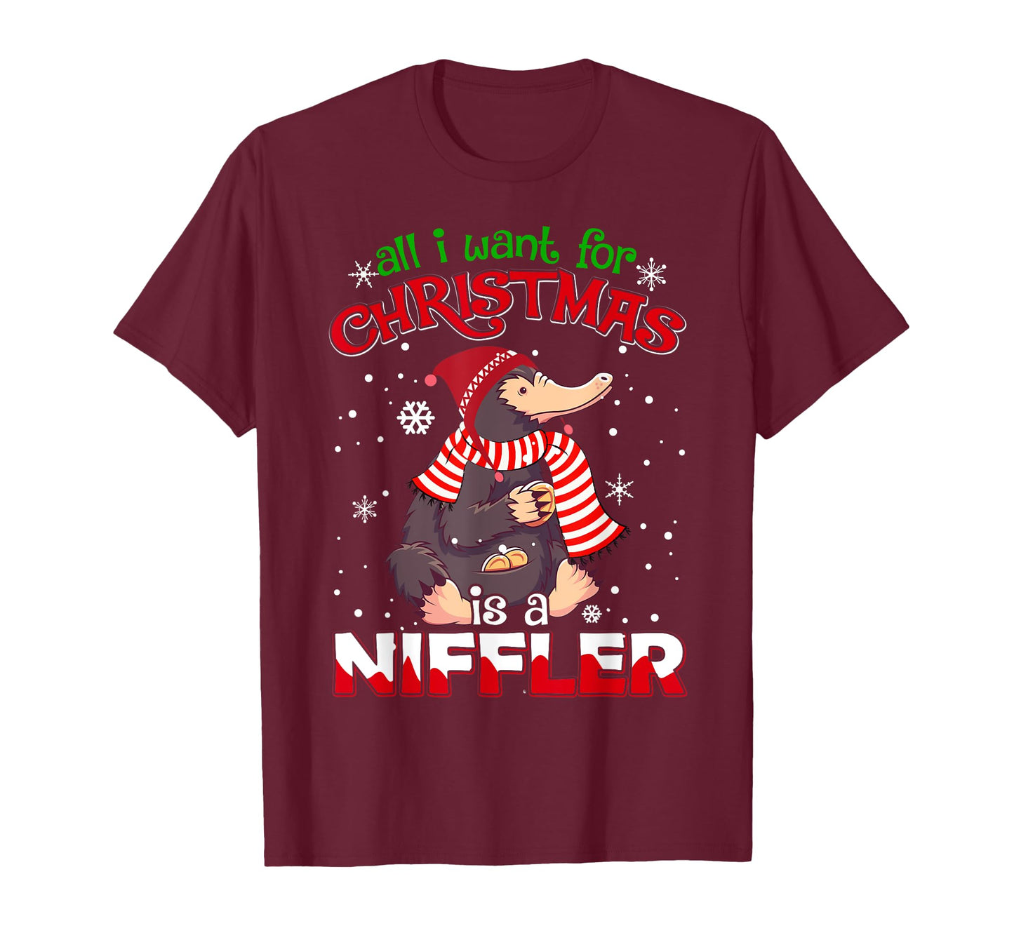 ALL I WANT FOR CHRISTMAS IS A NIFFLER WOMEN MEN KIDS XMAS T-Shirt
