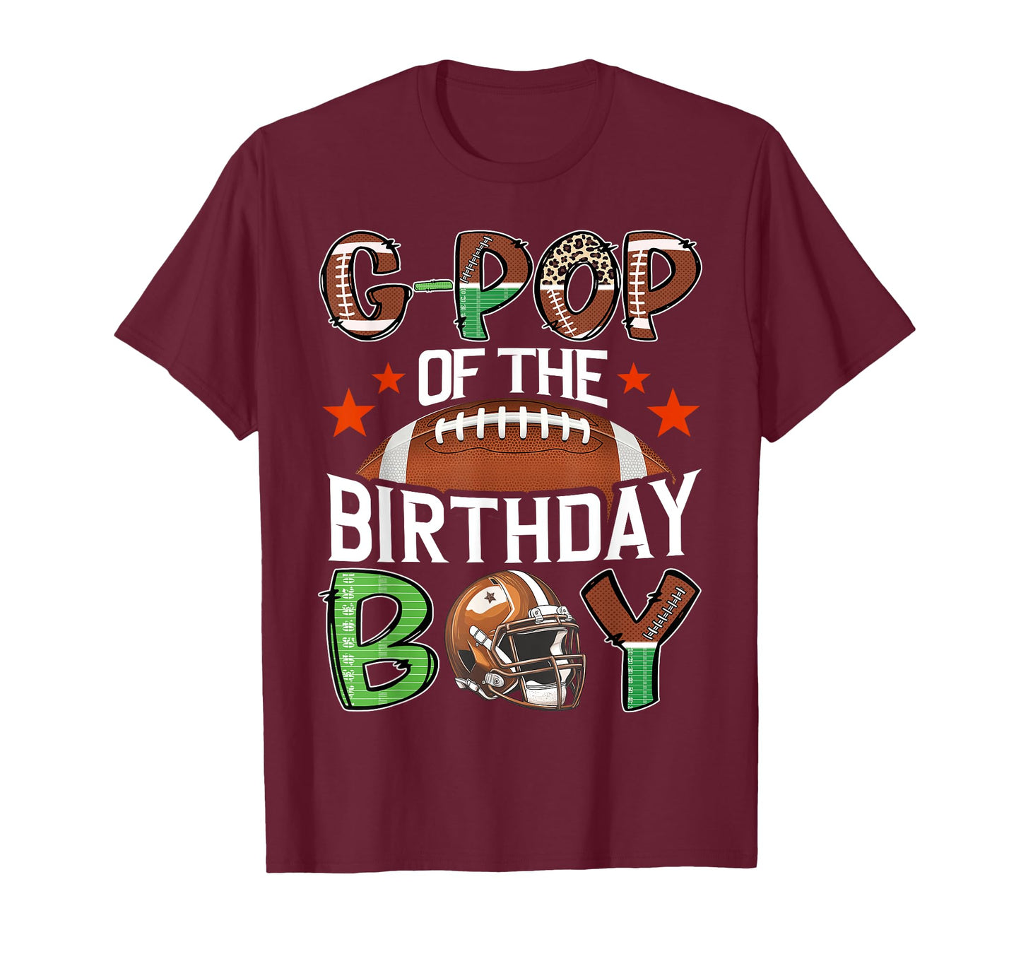 G-Pop Of The Birthday Boy Game Day Football T-Shirt