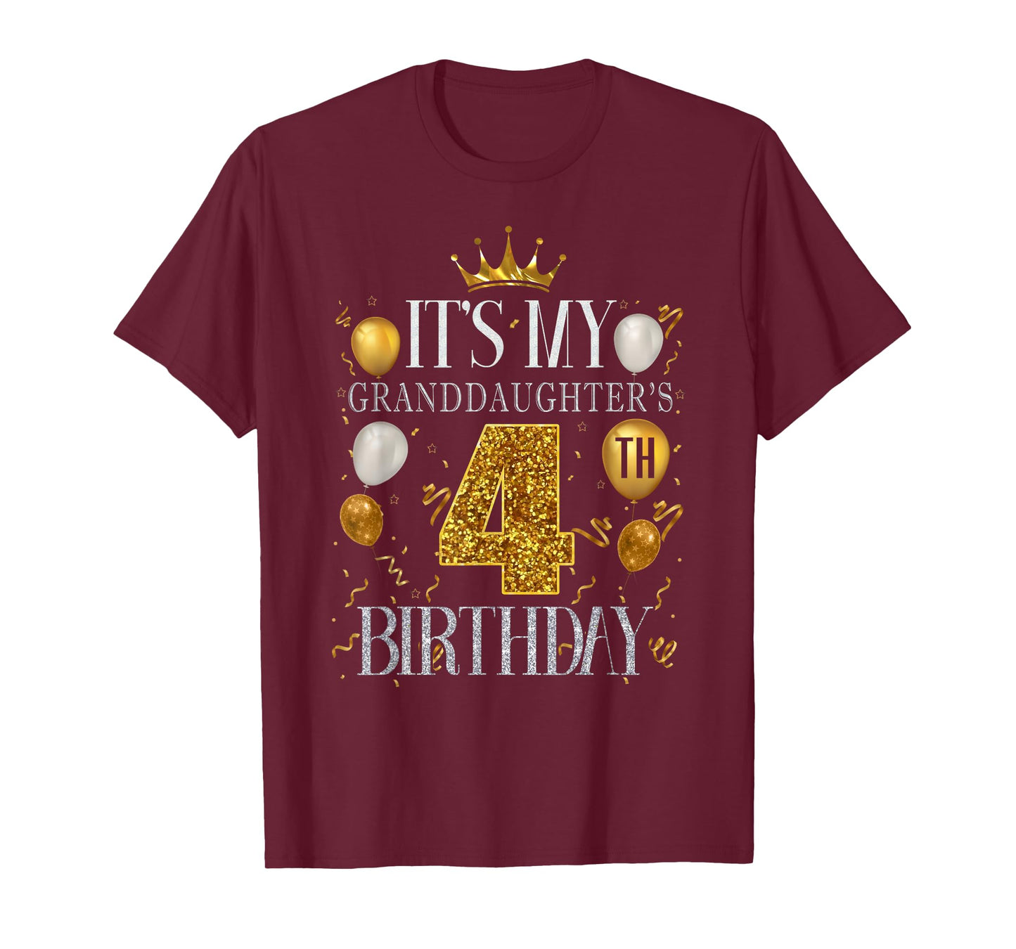 It's My Granddaughter's 4th Birthday Happy 4 Years Old T-Shirt