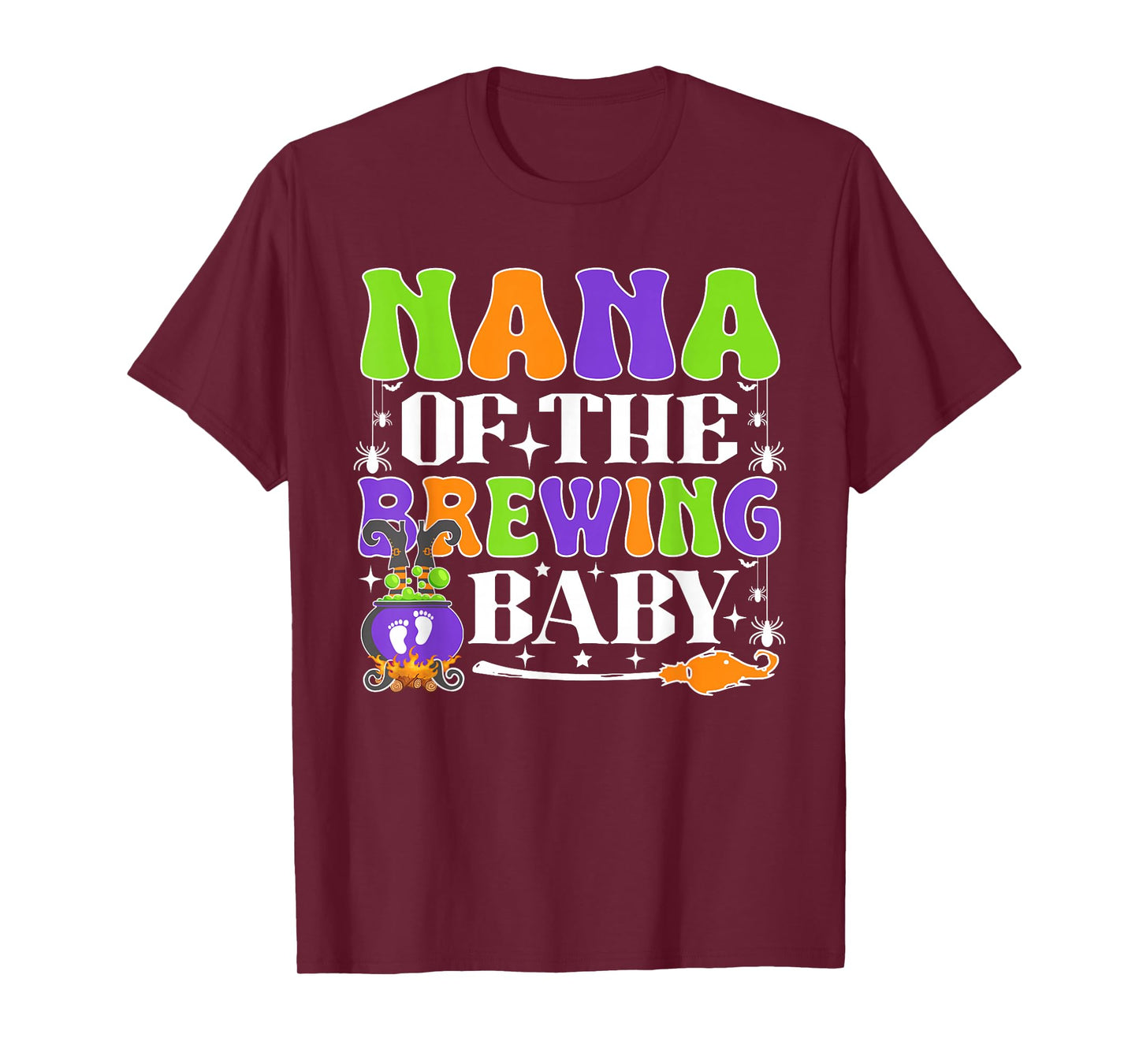 Nana of The Brewing Baby Halloween Witch Baby Shower T-Shirt