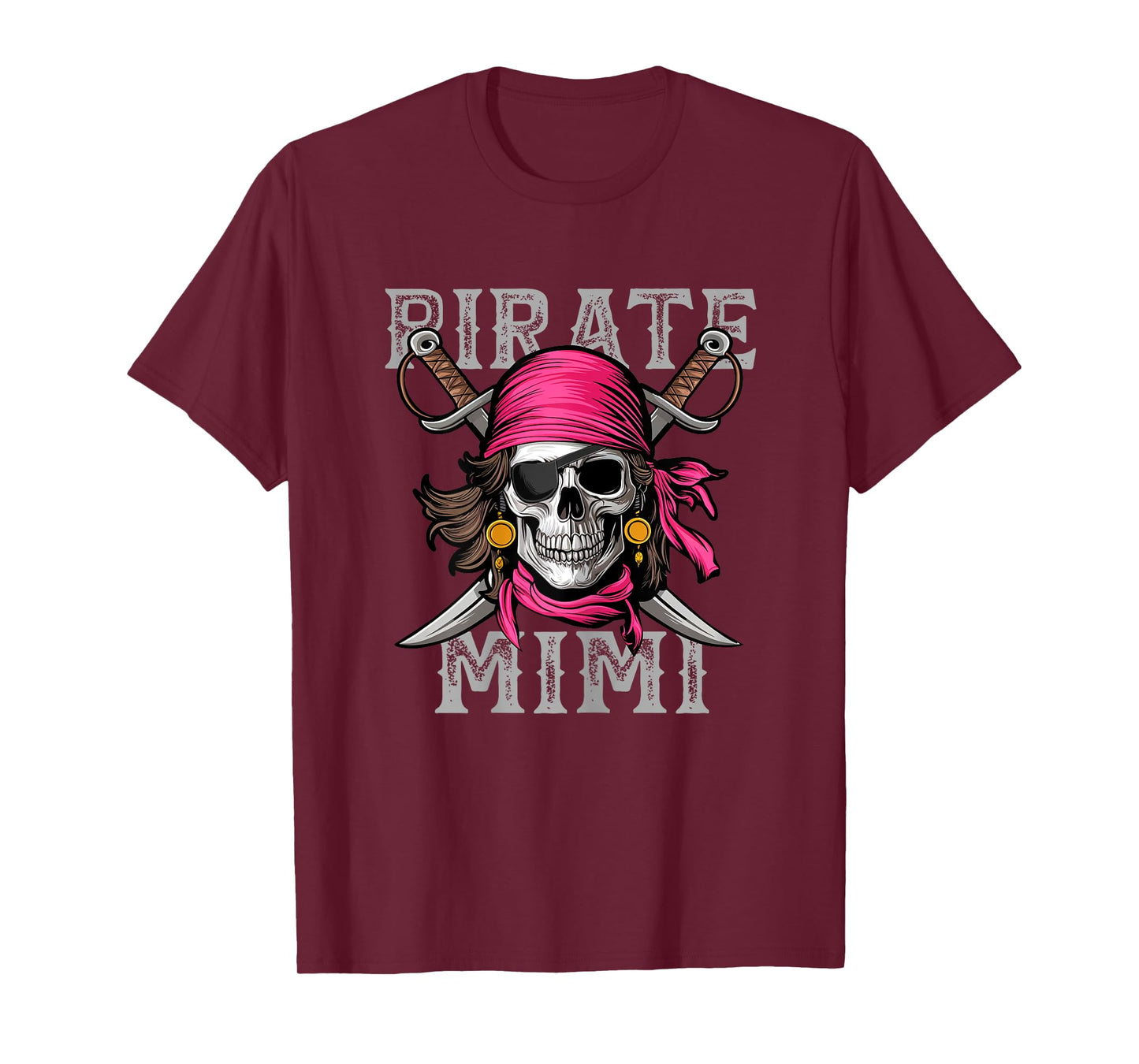 Funny Pirate Mimi Skull Halloween Costumes Family Matching T-Shirt