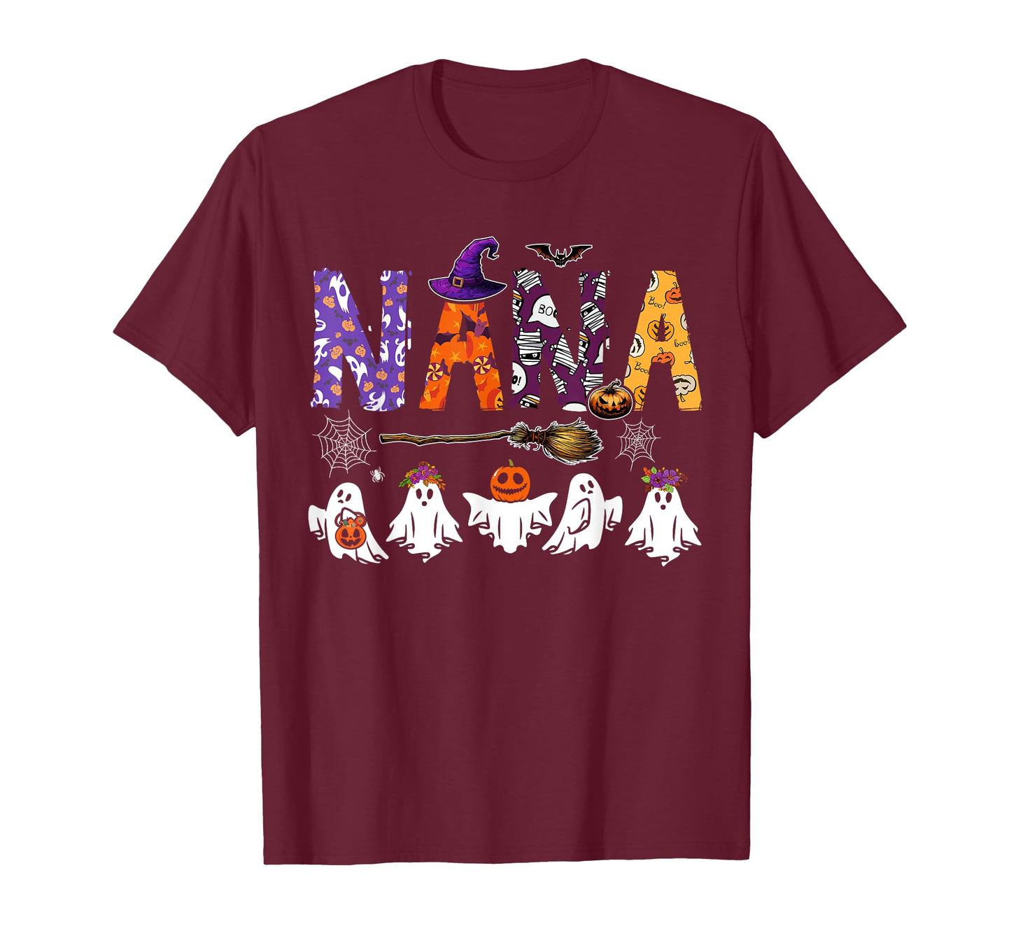 Nana Halloween Boo Ghost Horror Costume Family Funny Party T-Shirt