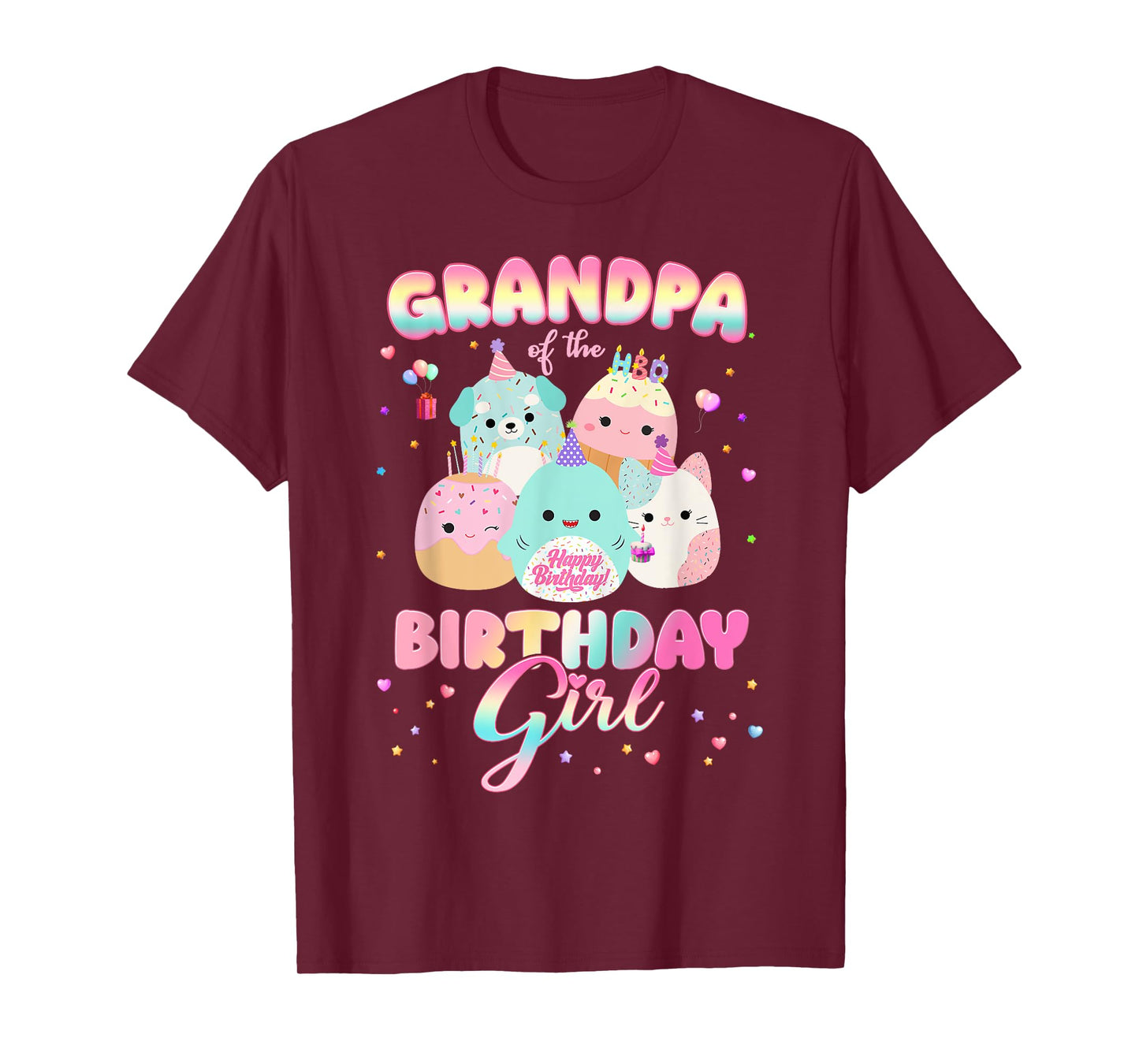 Birthday Family Squish Squad Grandpa Of The Birthday Girl T-Shirt