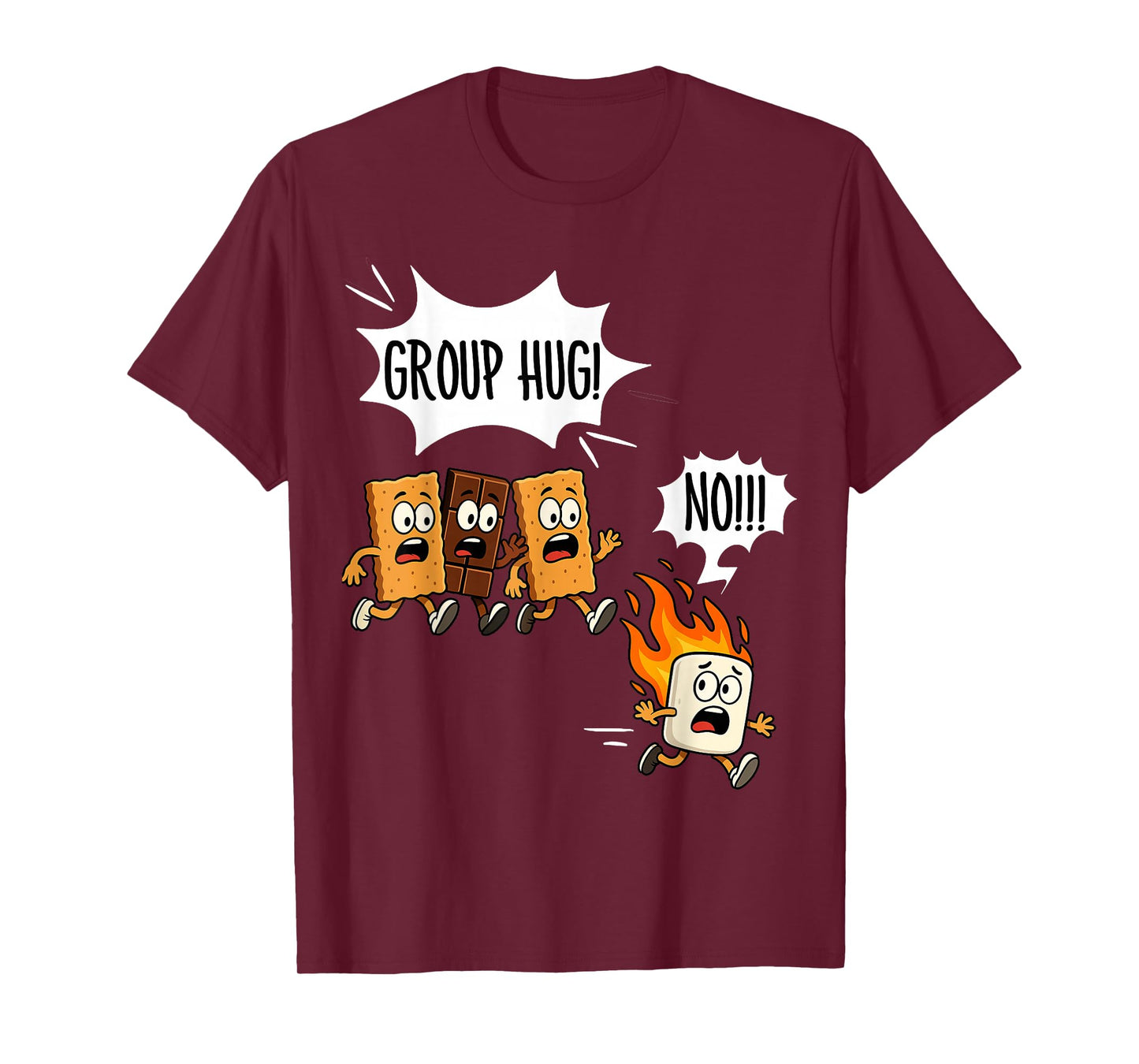 Funny Smores Group Hug Camping Campfire Roasting Marshmallow T-Shirt