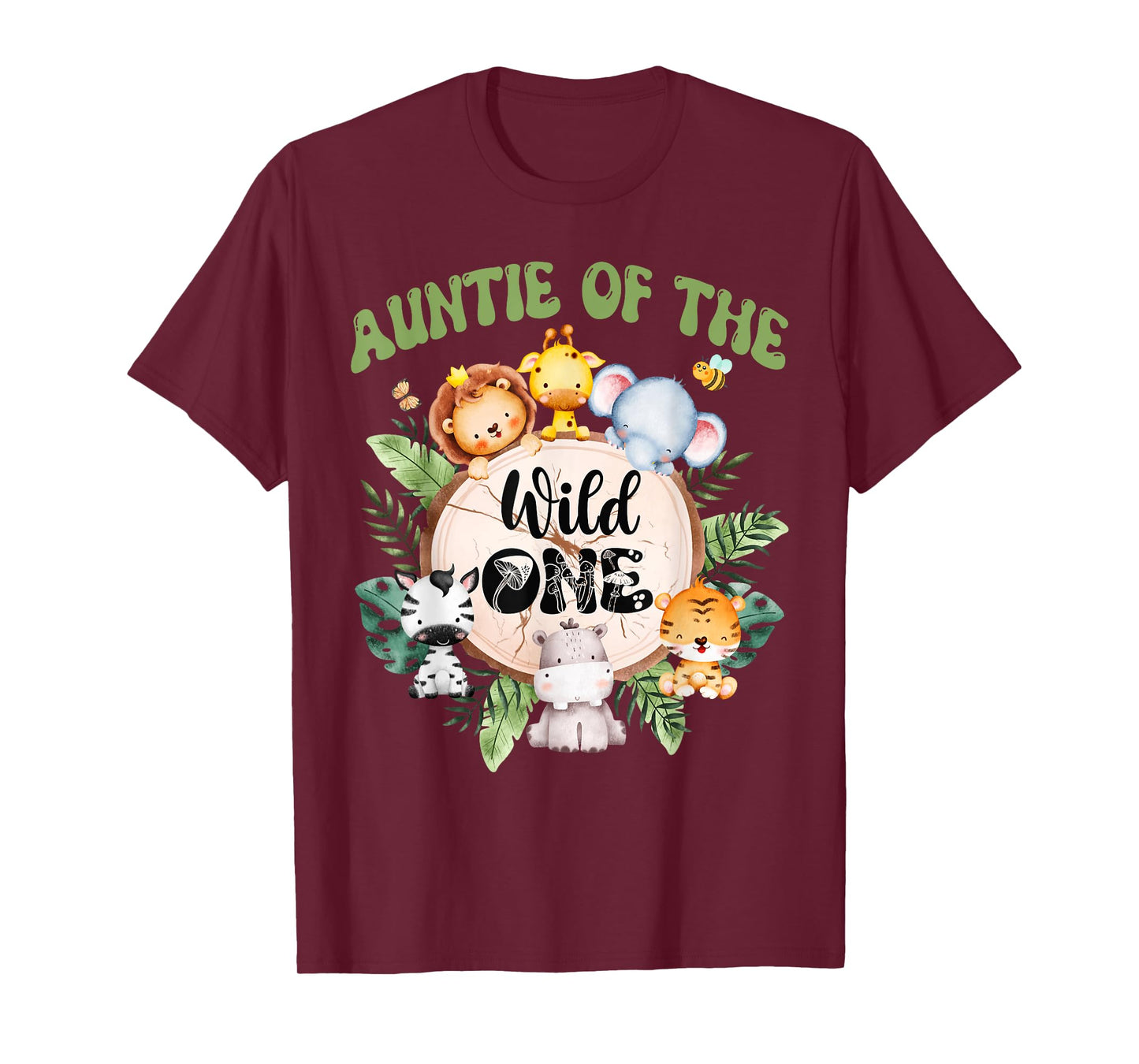 Auntie Of The Wild One 1st Birthday Safari Family Matching T-Shirt