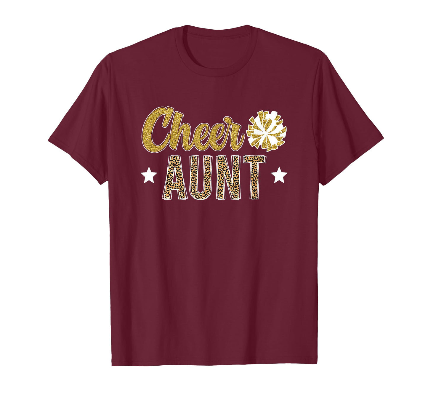 Cheer Aunt Leopard Cheerleading Auntie Cheerleader Aunt T-Shirt