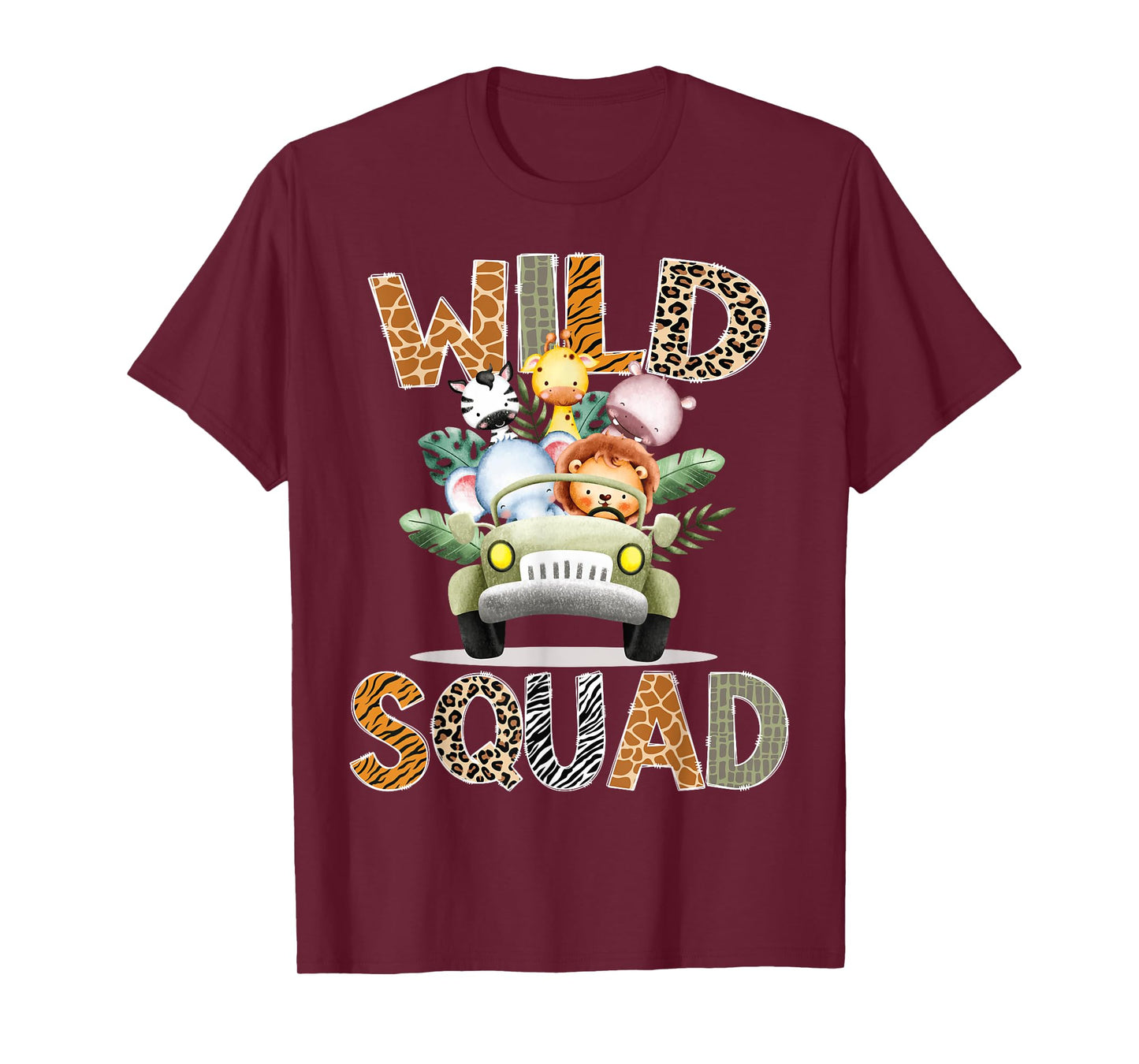 Wild Squad Safari Jungle Animals 1st Birthday Truck T-Shirt