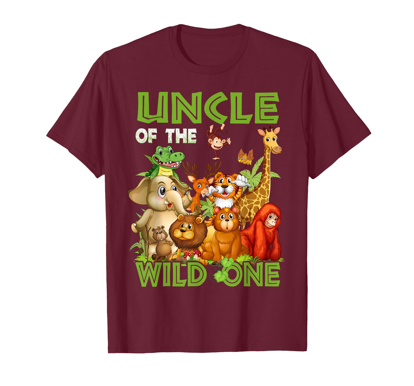 Uncle Of The Wild One Birthday Animal Safari Jungle T-Shirt
