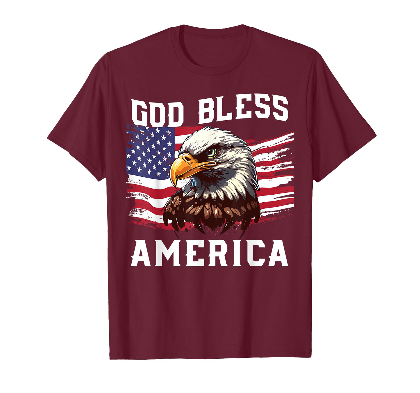 Boy God Bless America Eagle 4th July Son Toddler Patriotic T-Shirt