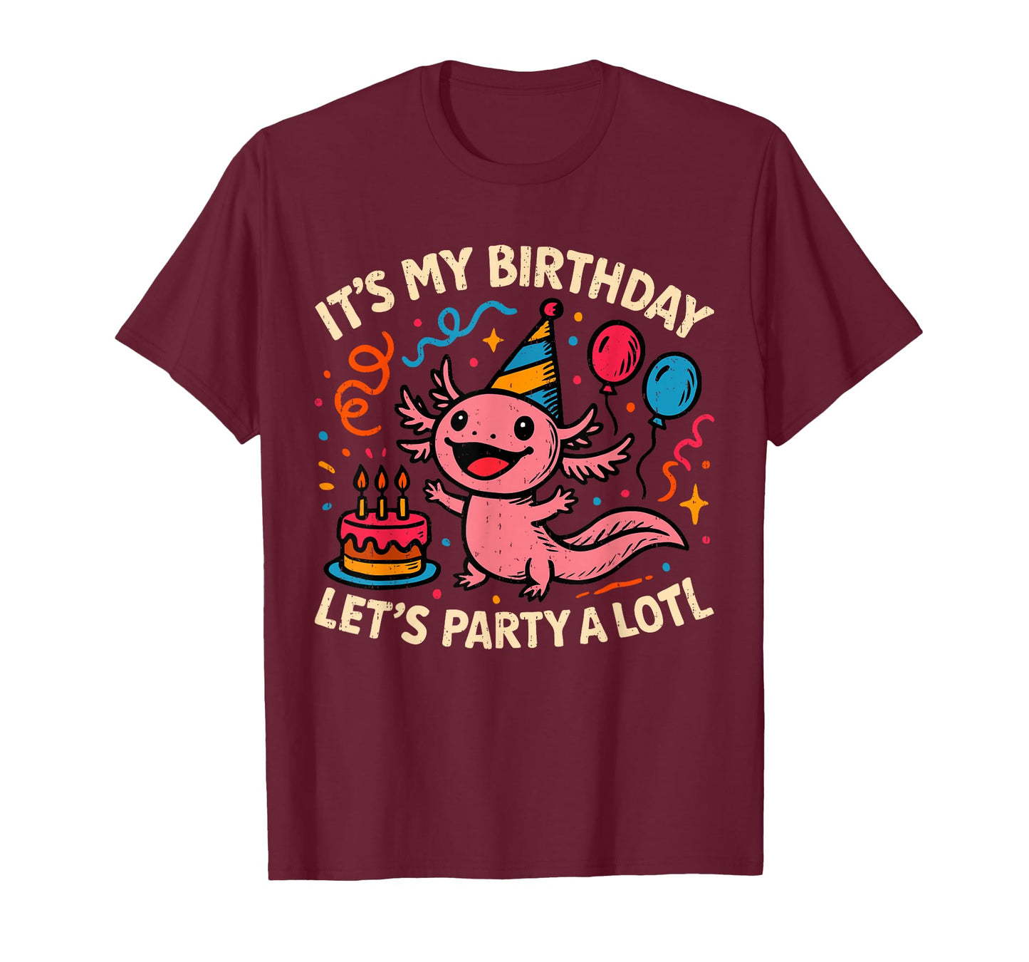Kawaii It's My Birthday Axolotl Party Animal Lover Axolotls T-Shirt