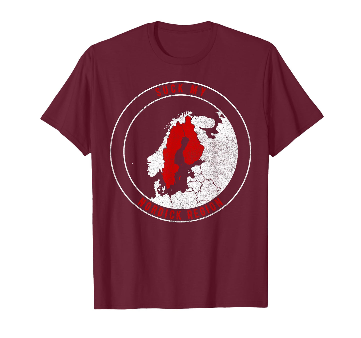 "Suck My NorDick Region" funny Geographic Sweden Finland Map T-Shirt