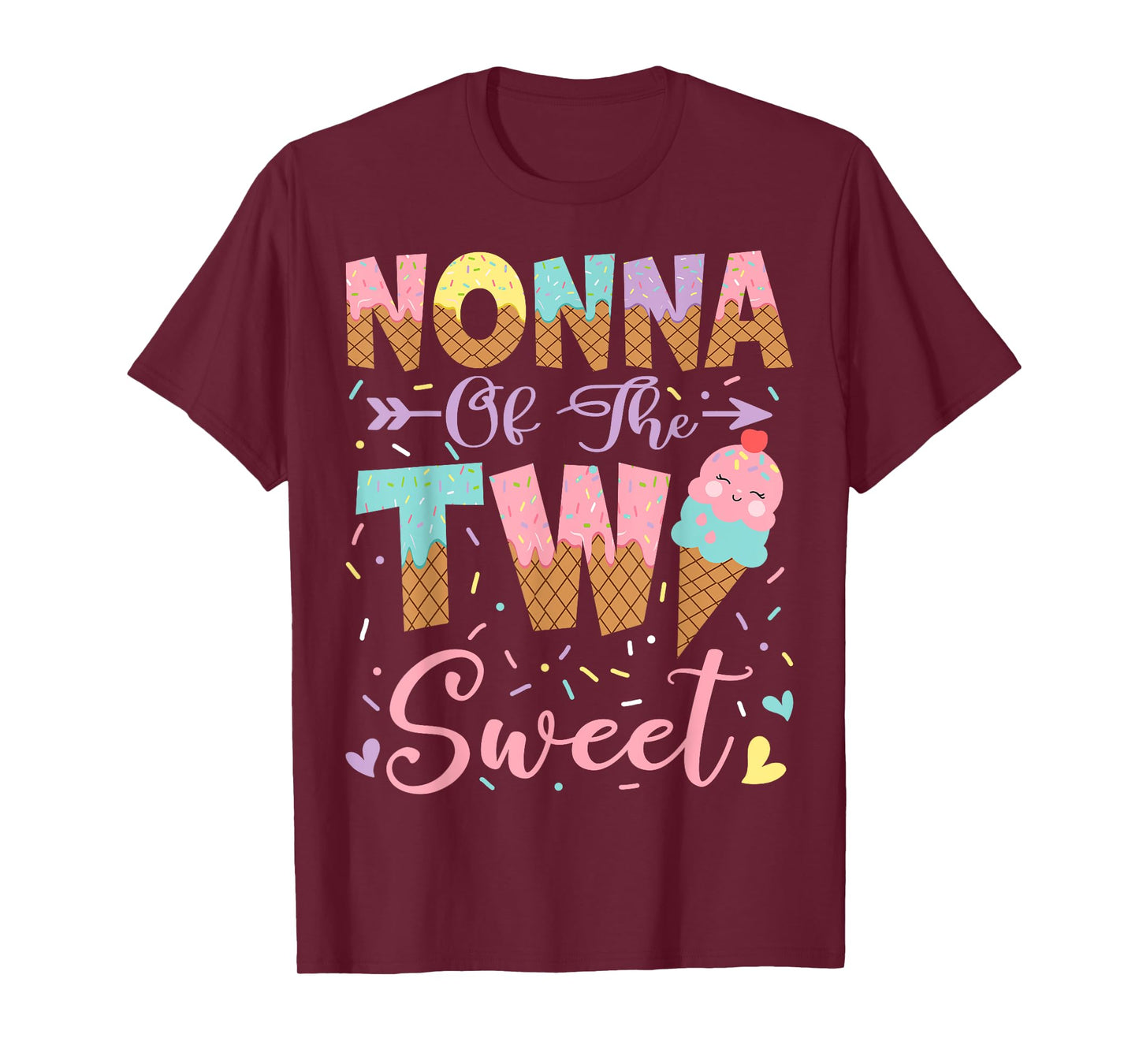 Nonna Of The Two Sweet 2Nd Birthday Summer Ice Cream T-Shirt