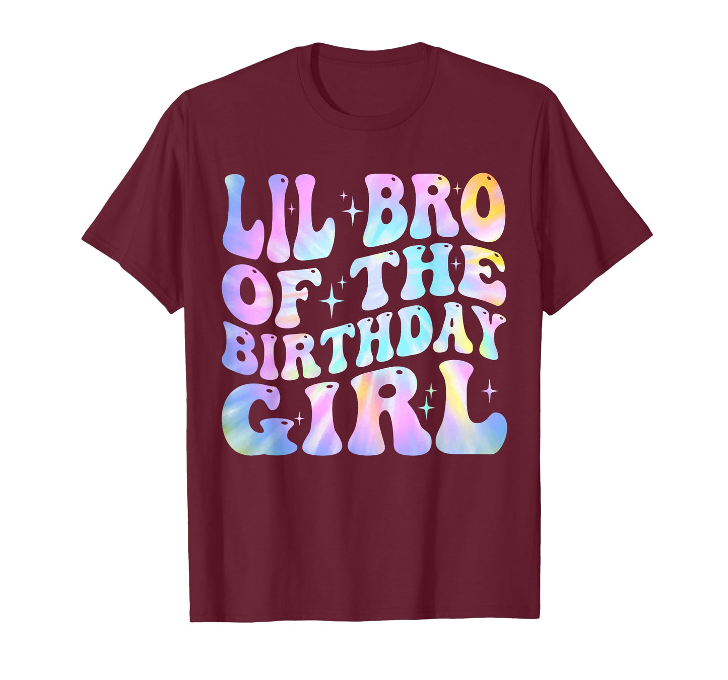Lil Brother of the Birthday Girl Tie Dye Colorful 1st Bday T-Shirt